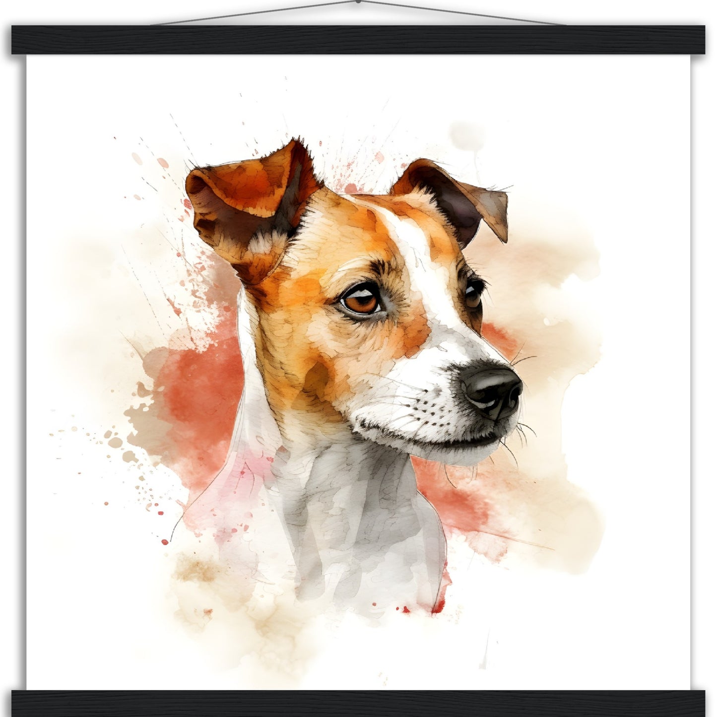 Jack Russell Dog (d) Watercolor Premium Matte Paper Poster with Hanger