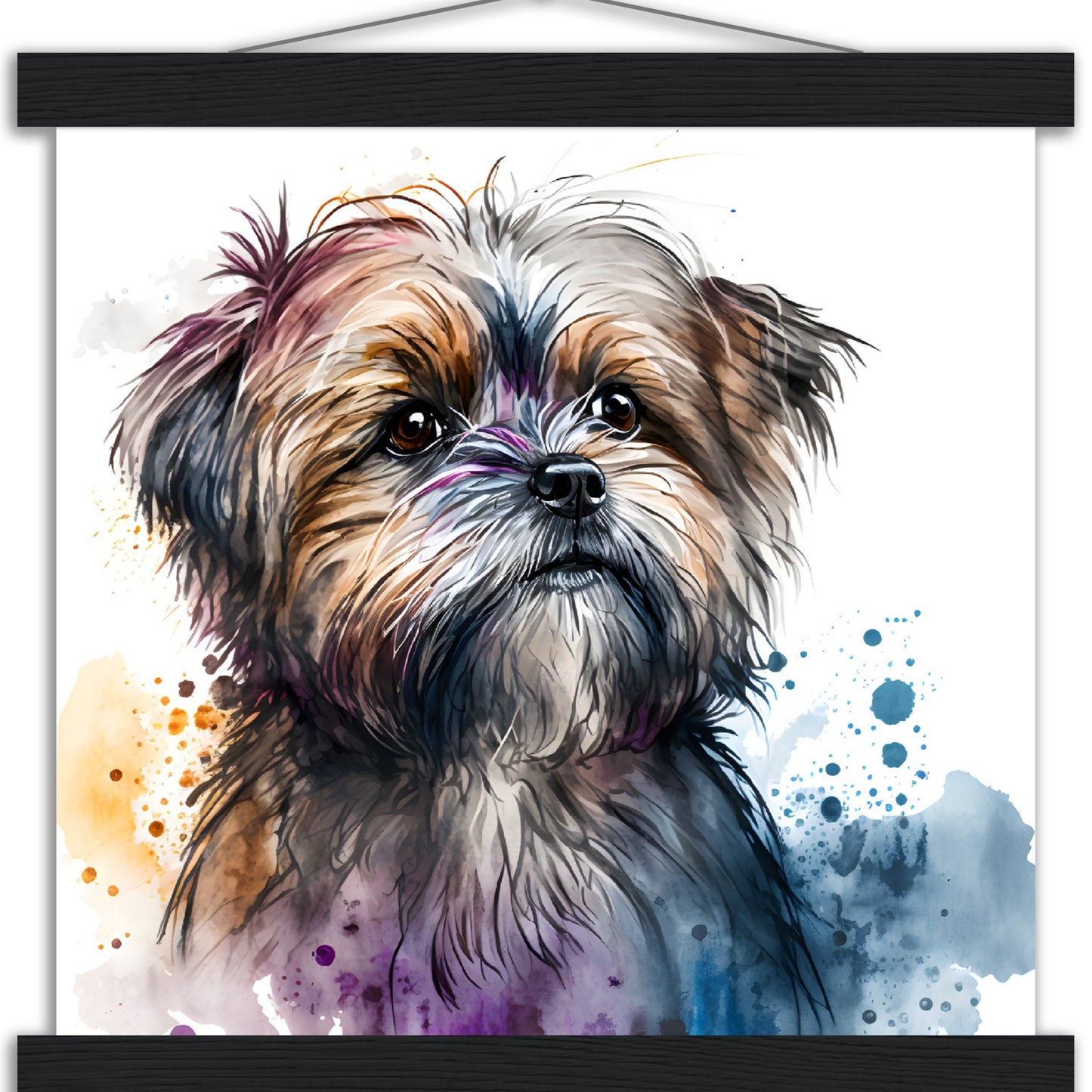 Shorkie (d) Watercolor Premium Matte Paper Poster with Hanger
