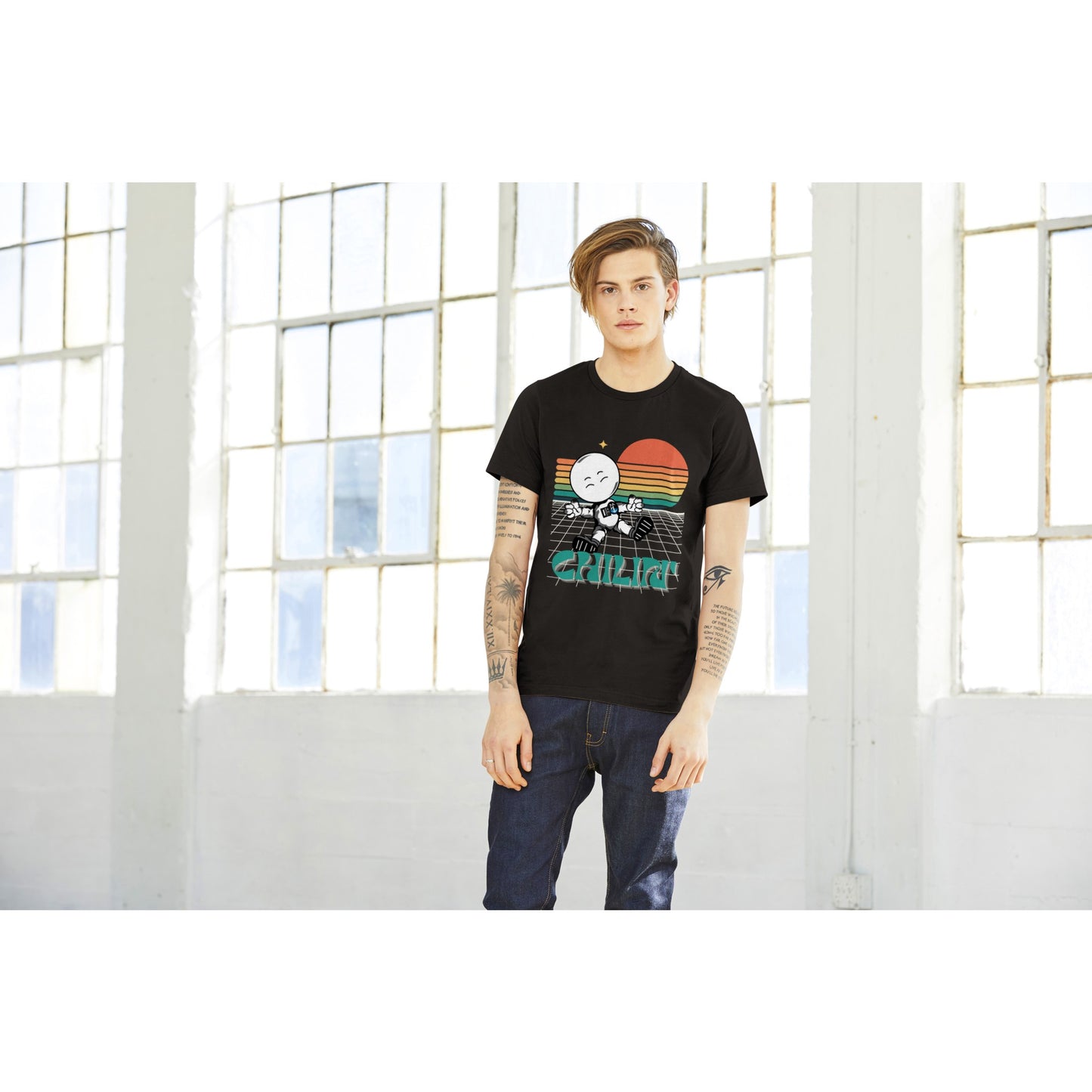 Chillin Space Cadet : Premium Unisex Crewneck T-shirt