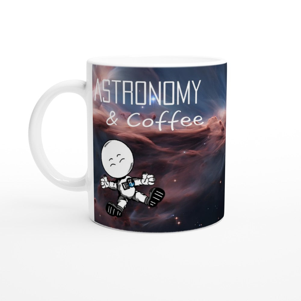 Astronomy & Coffee Scorched Sky Nebula White 11oz Ceramic Mug