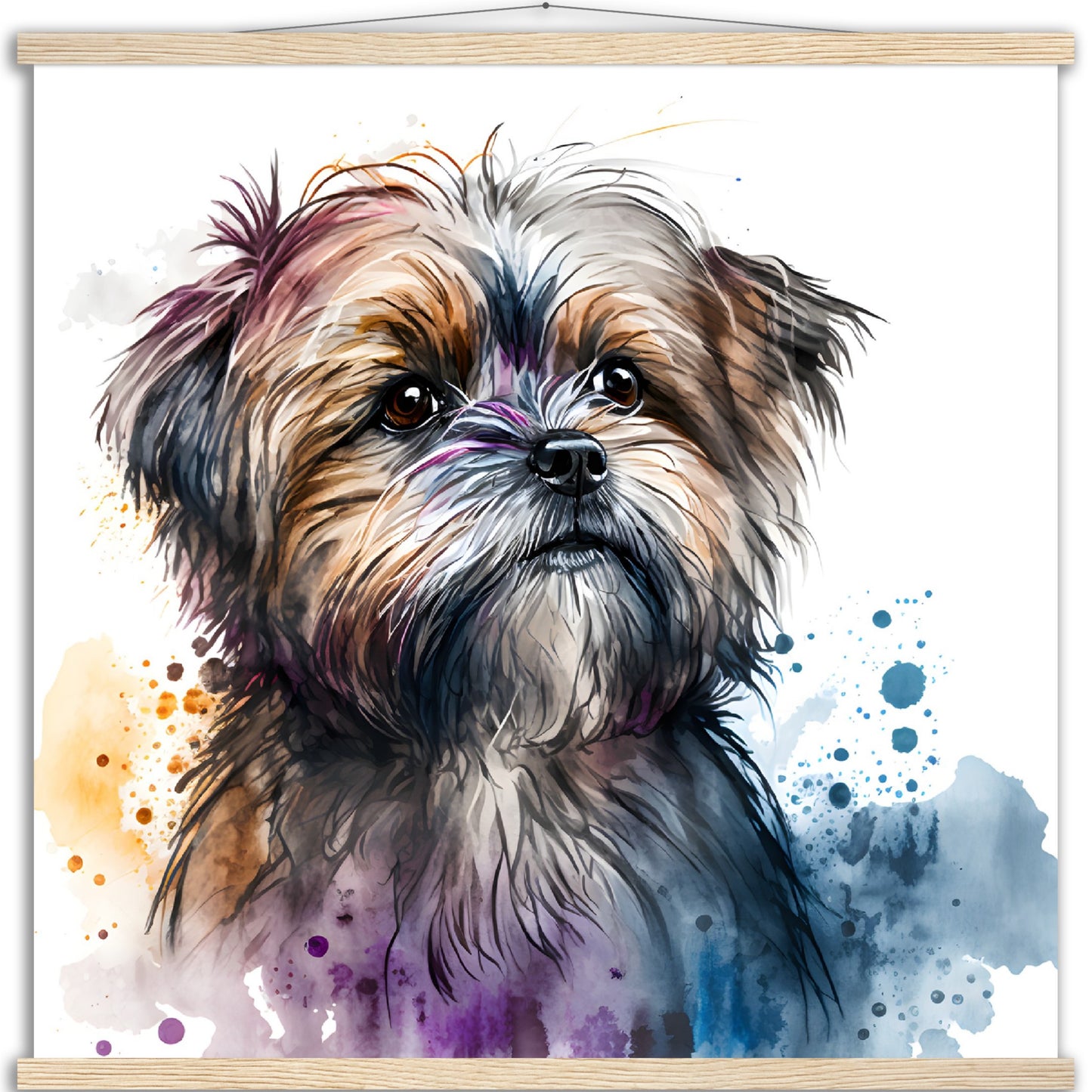Shorkie (d) Watercolor Premium Matte Paper Poster with Hanger