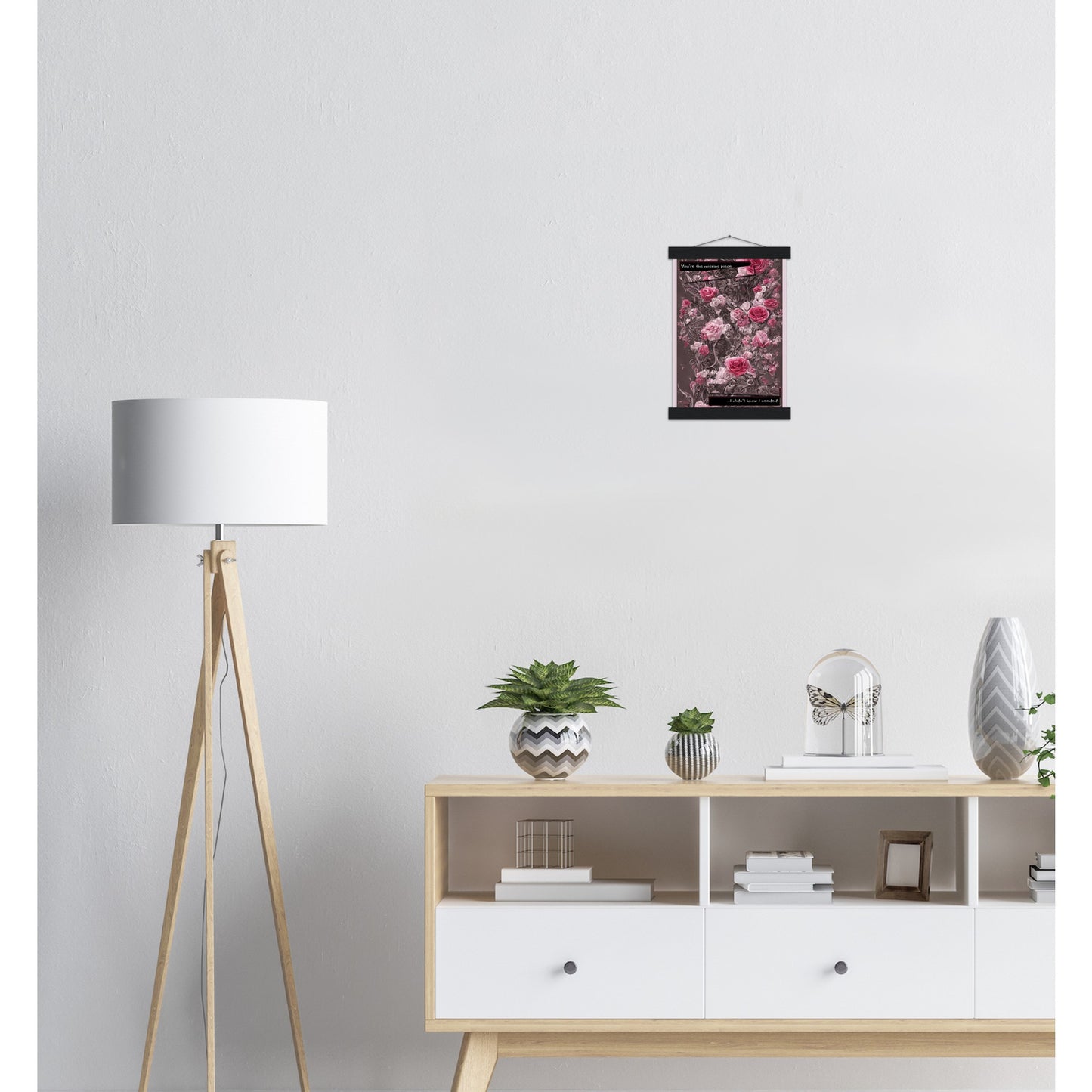 "You're the missing piece I didn't know I needed." Traditional Rose Premium Matte Paper Poster & Hanger