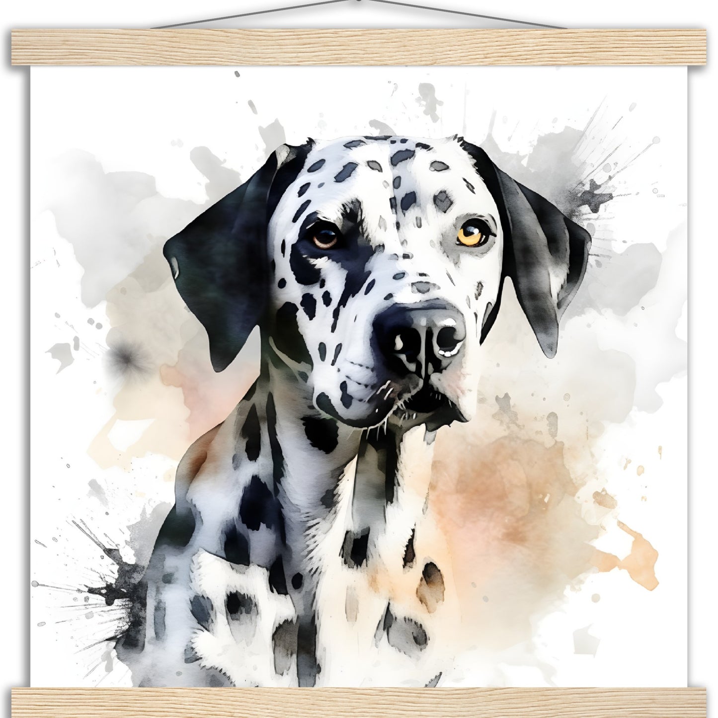 Dalmation Dog (d) Watercolor Premium Matte Paper Poster with Hanger