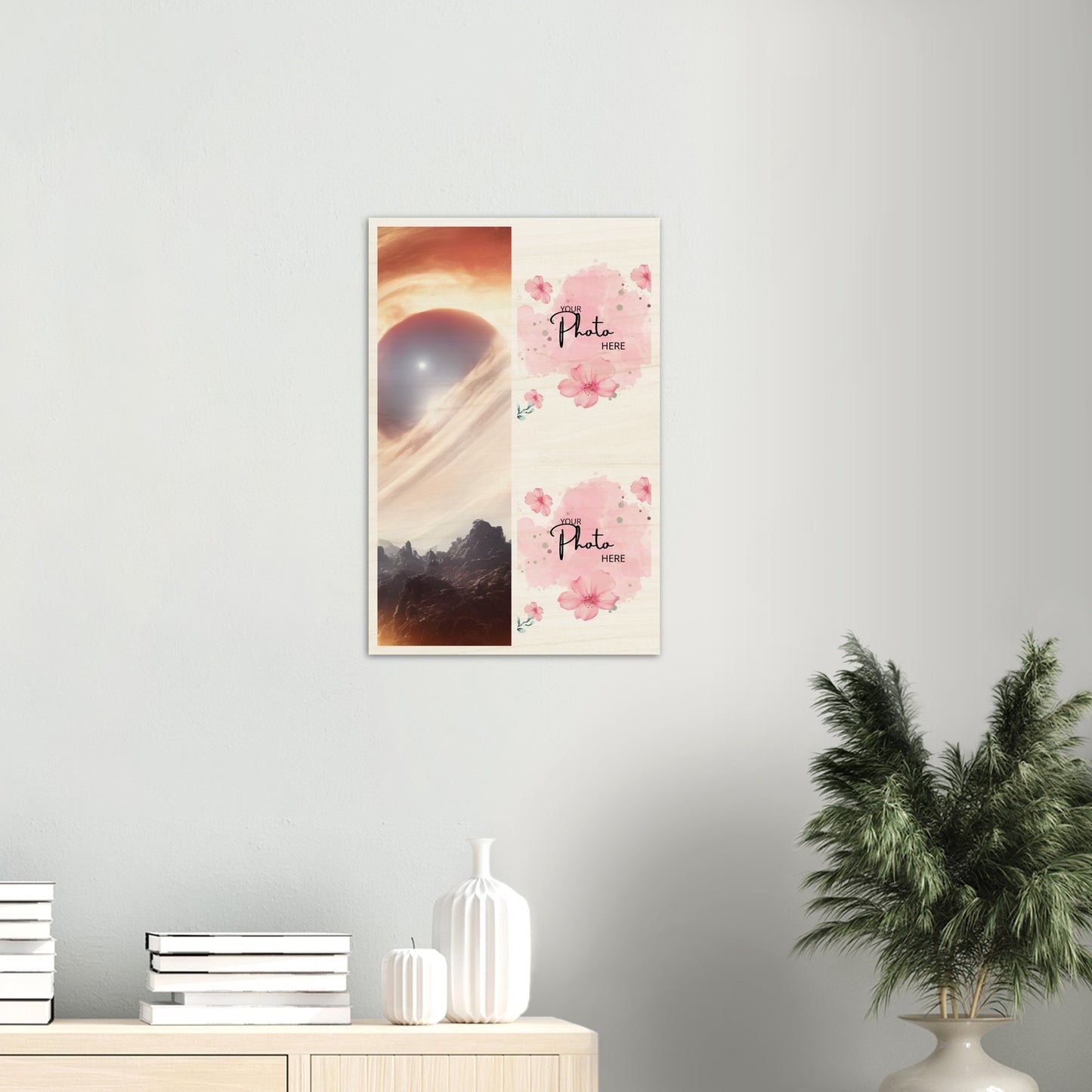 Wood Prints : Twin Photo Display (Personalised Mothers Day): Consumed Star.