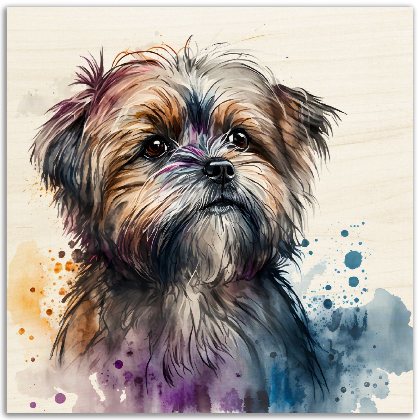 Shorkie Dog (c) Watercolor Wood Prints