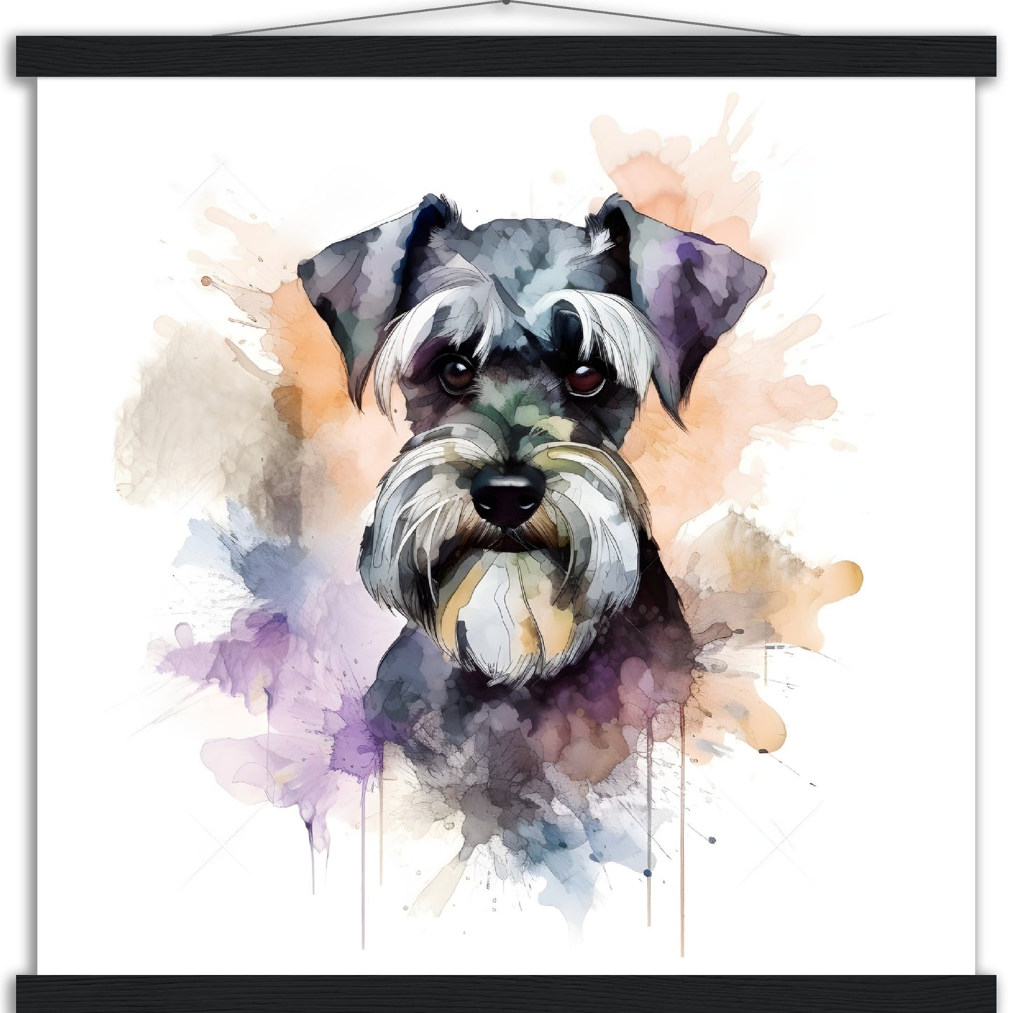 Miniature Schnauzer Dog Watercolor Premium Matte Paper Poster with Hanger