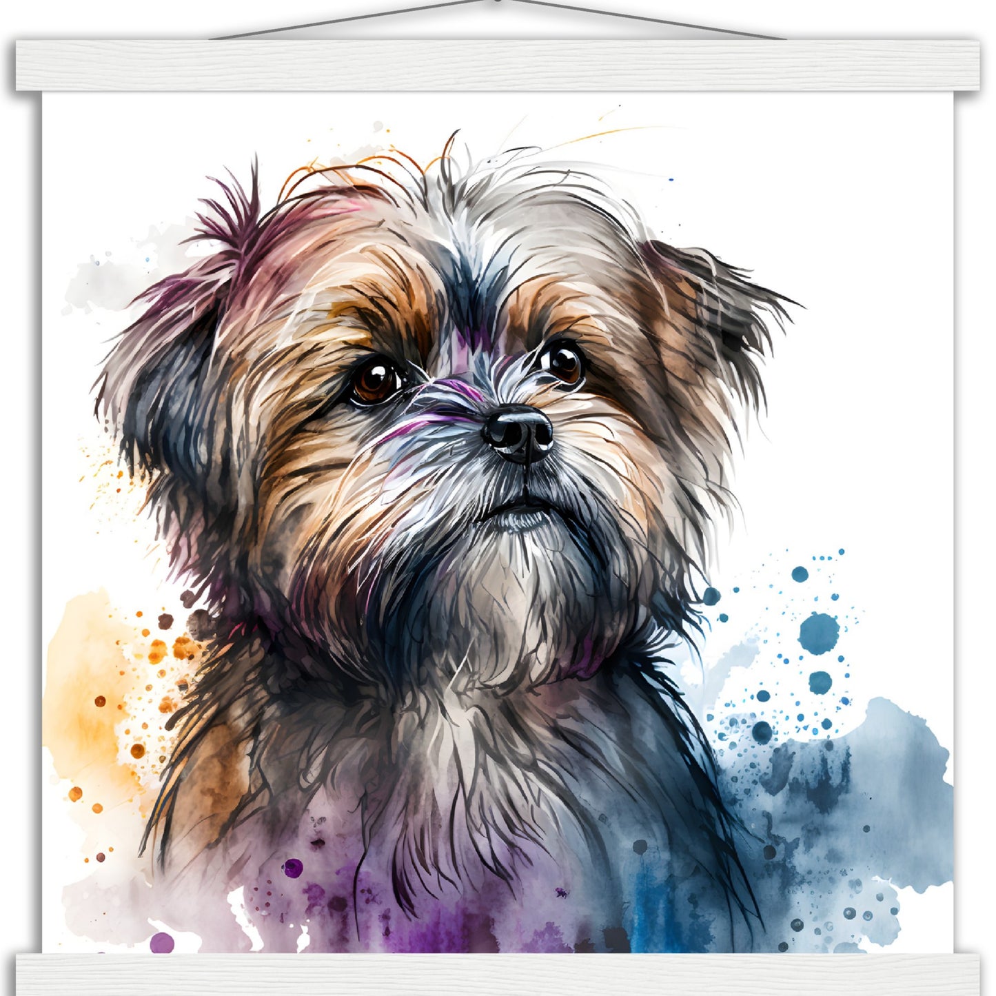 Shorkie (d) Watercolor Premium Matte Paper Poster with Hanger