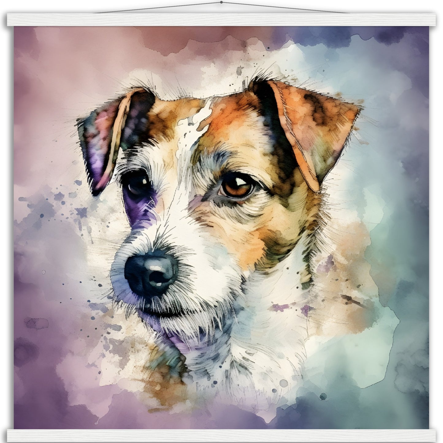 Jack Russell Dog (c) Watercolor Premium Matte Paper Poster with Hanger
