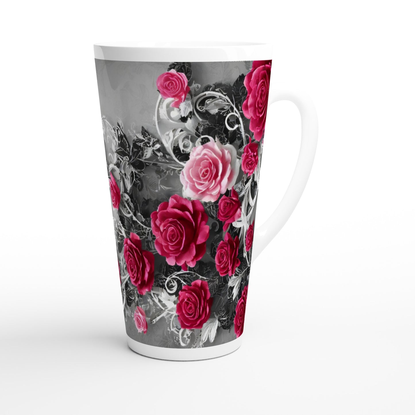 Classic Floral : White Latte 17oz Ceramic Mug