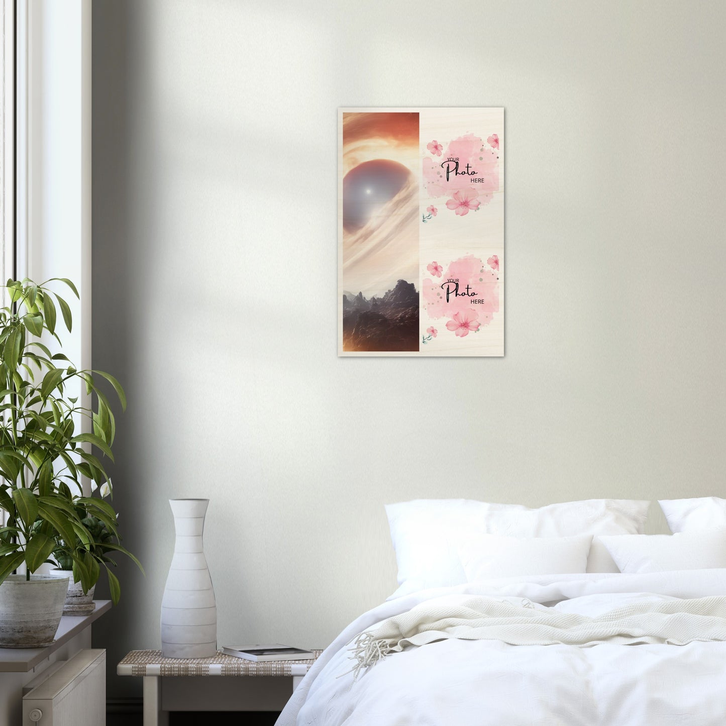 Wood Prints : Twin Photo Display (Personalised Mothers Day): Consumed Star.
