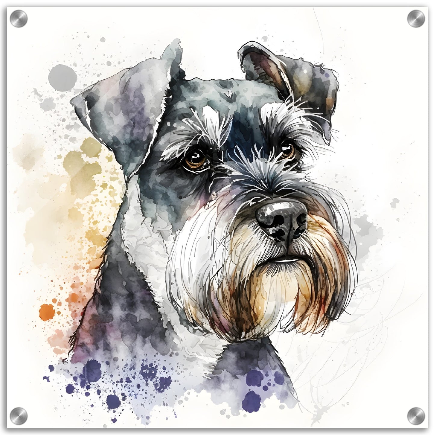 Miniature Schnauzer Dog Watercolor Acrylic Print