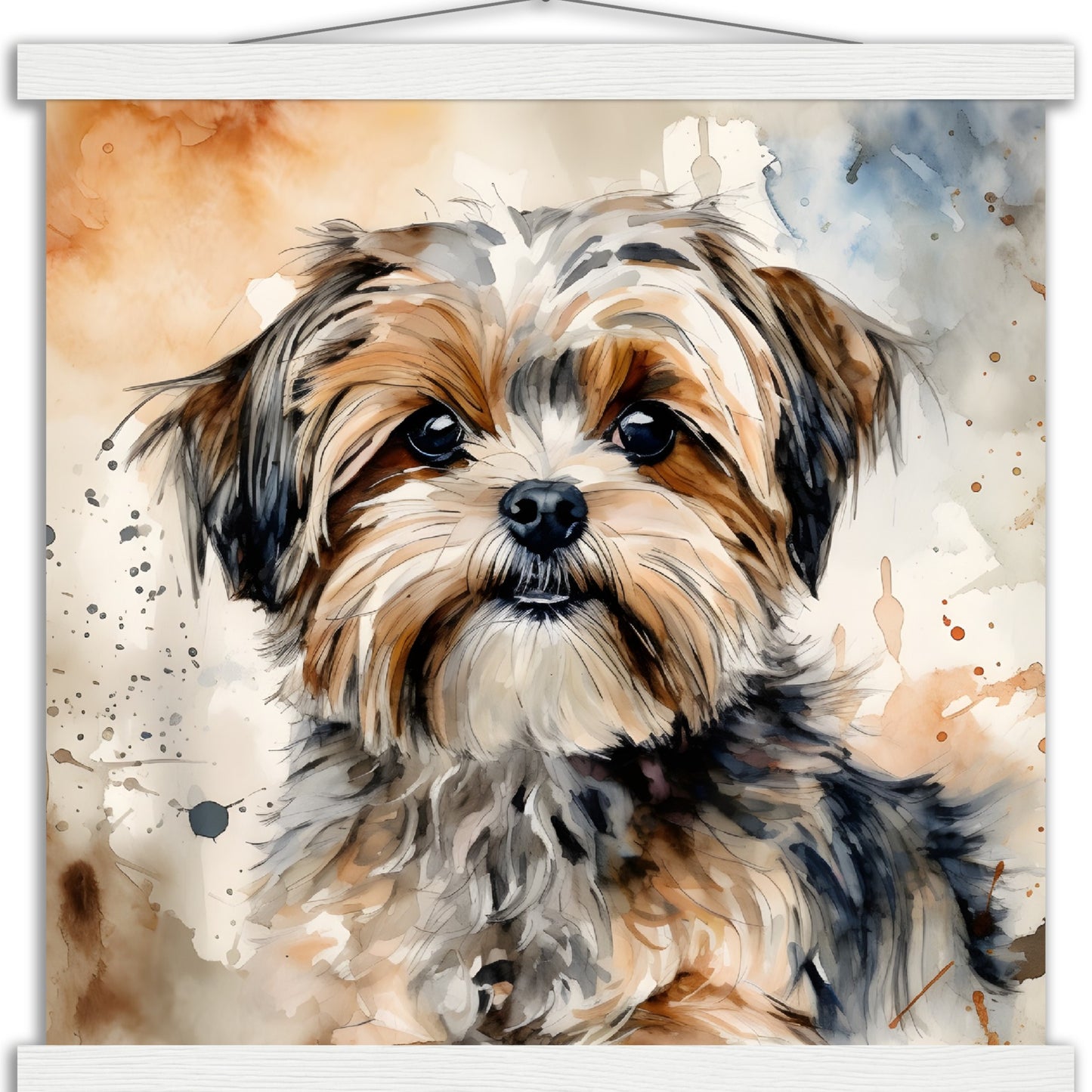 Shorkie (b) Watercolor Premium Matte Paper Poster with Hanger