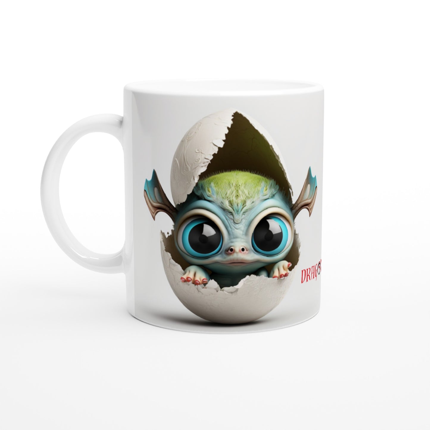 Baby Dragon Green - Dragon Tooth : White 11oz Ceramic Mug