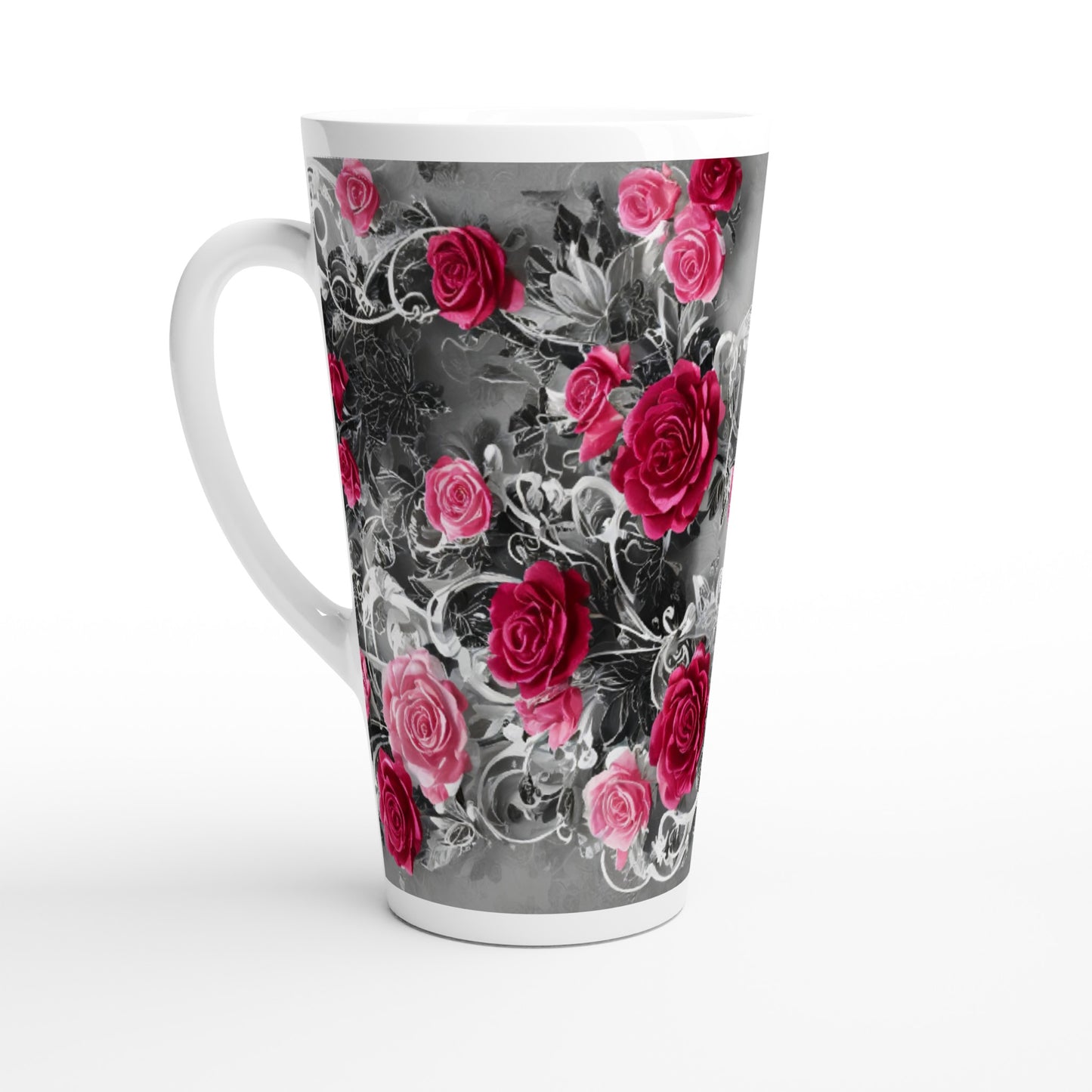 Classic Floral : White Latte 17oz Ceramic Mug