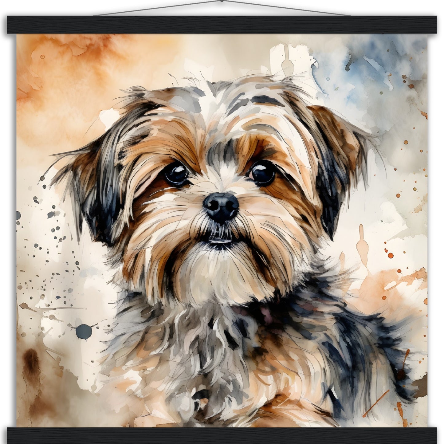 Shorkie (b) Watercolor Premium Matte Paper Poster with Hanger