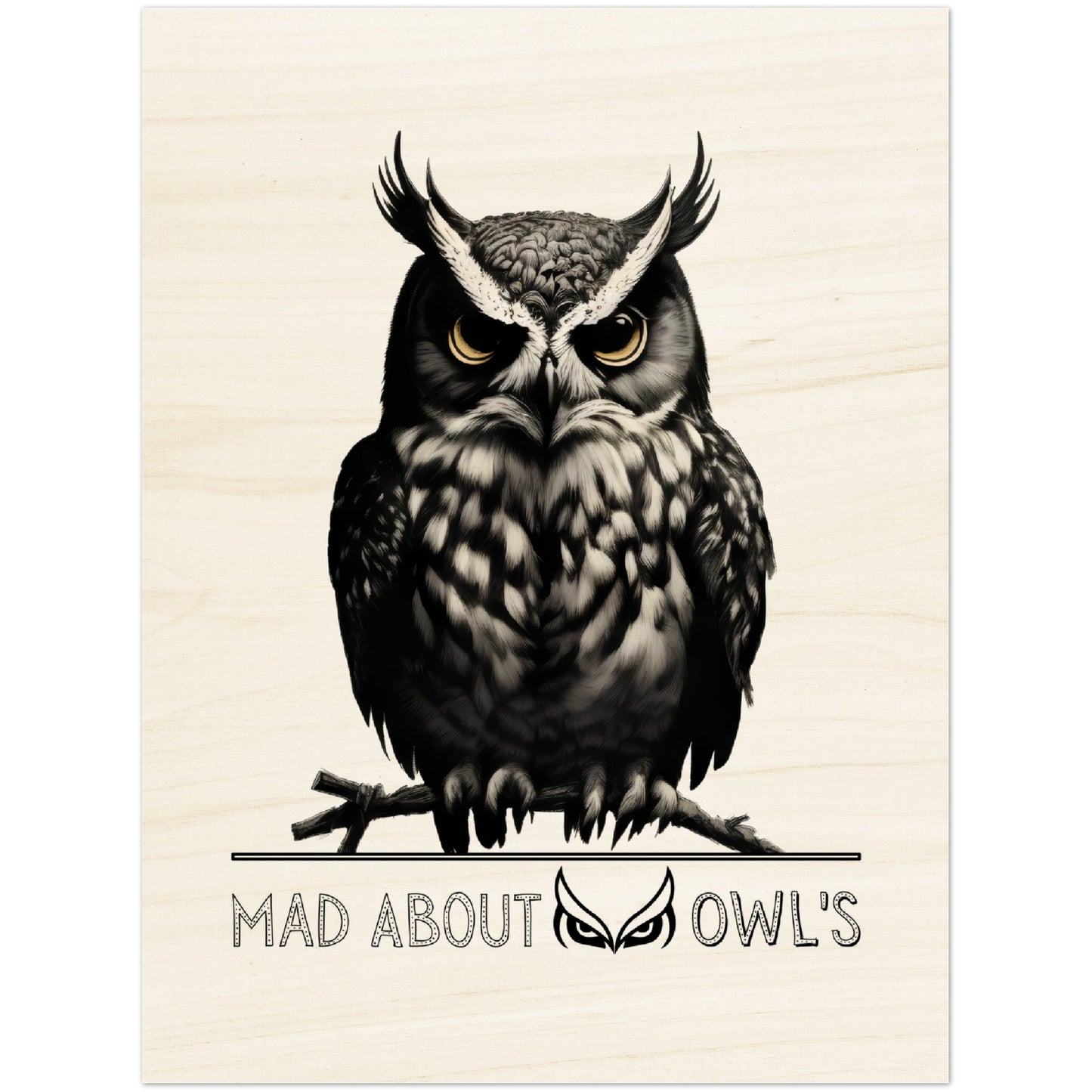 Wood Prints : Mad About Owl's
