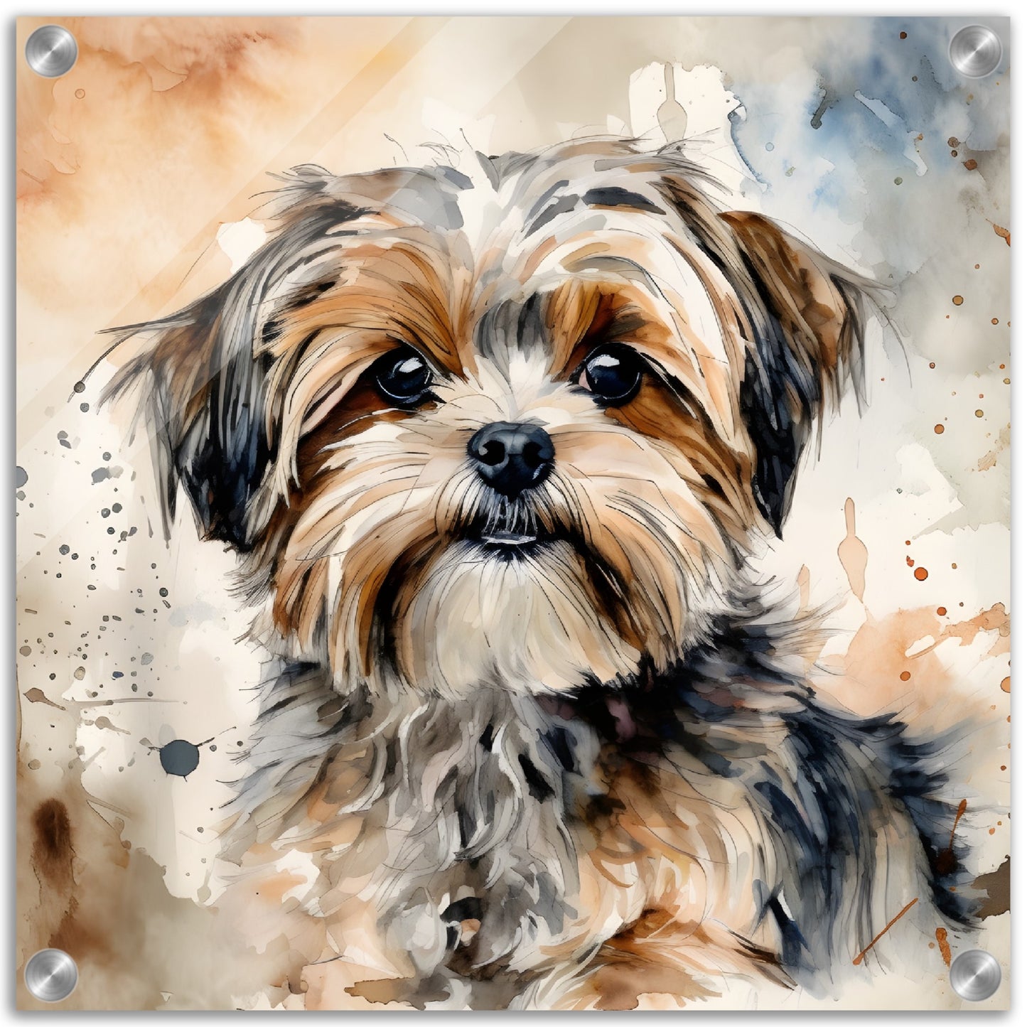 Shorkie (b) Dog Watercolor Acrylic Print