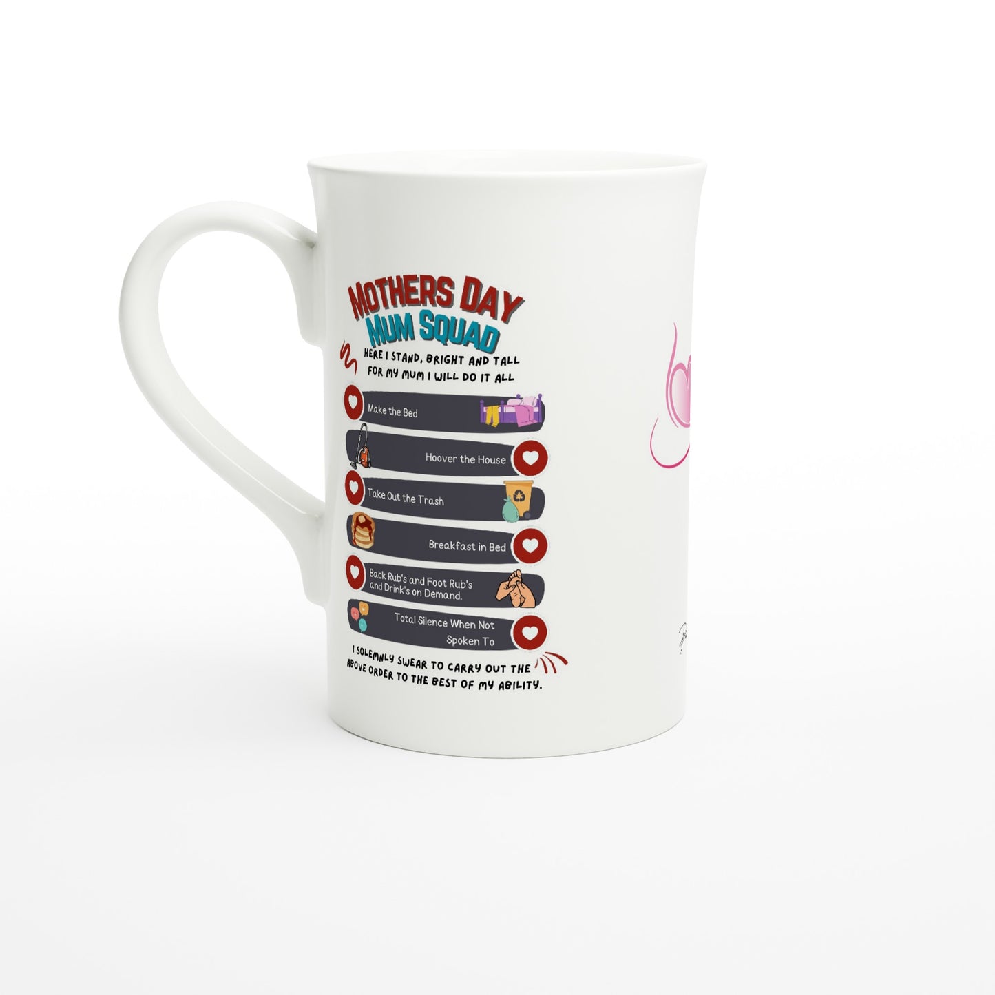Mothers day, Kids Promise : White 10oz Porcelain Slim Mug