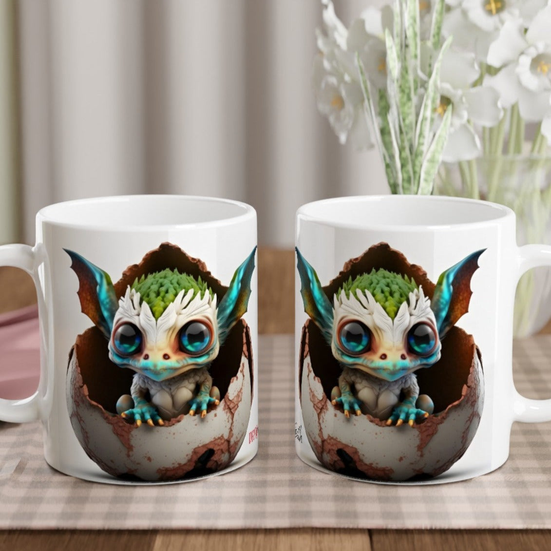 Baby Dragon Blue - Dragon Tooth : White 11oz Ceramic Mug