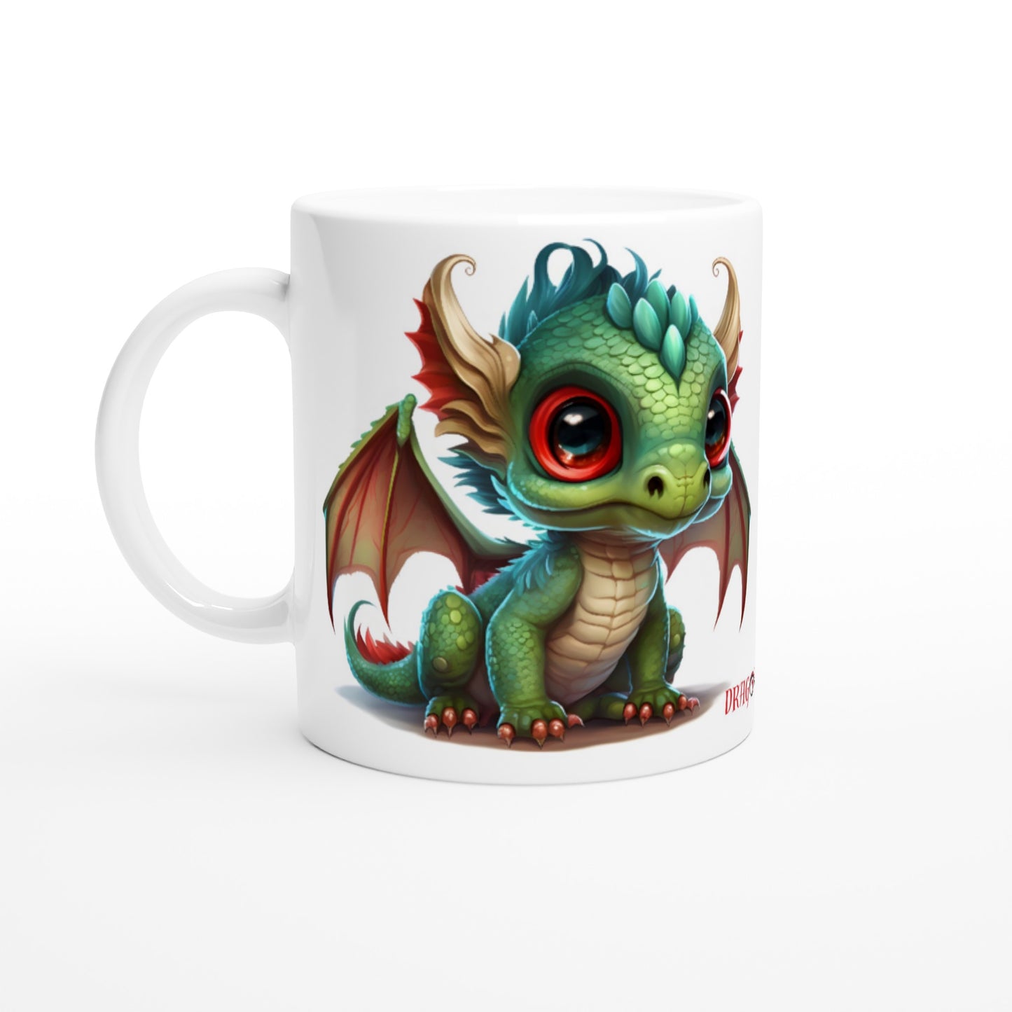 Baby Dragon Green Wing - Dragon Tooth : White 11oz Ceramic Mug
