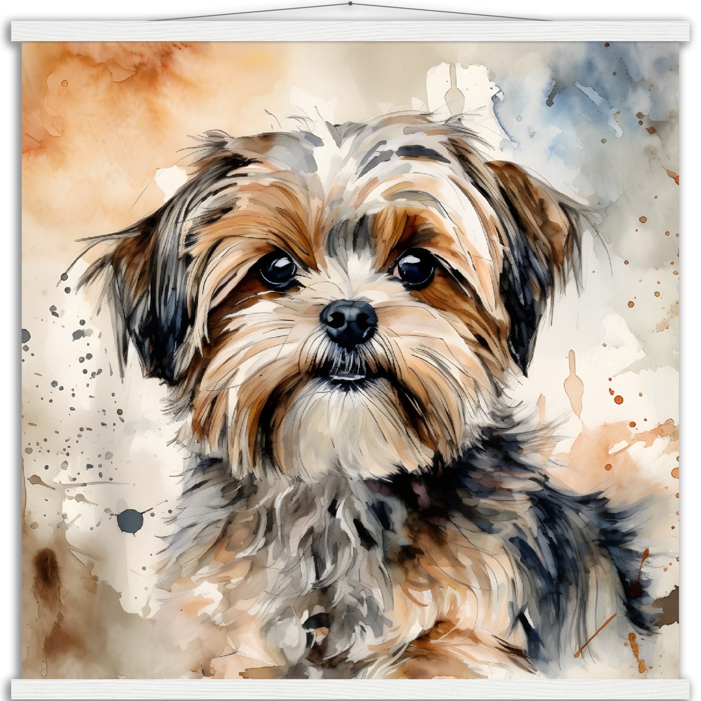 Shorkie (b) Watercolor Premium Matte Paper Poster with Hanger