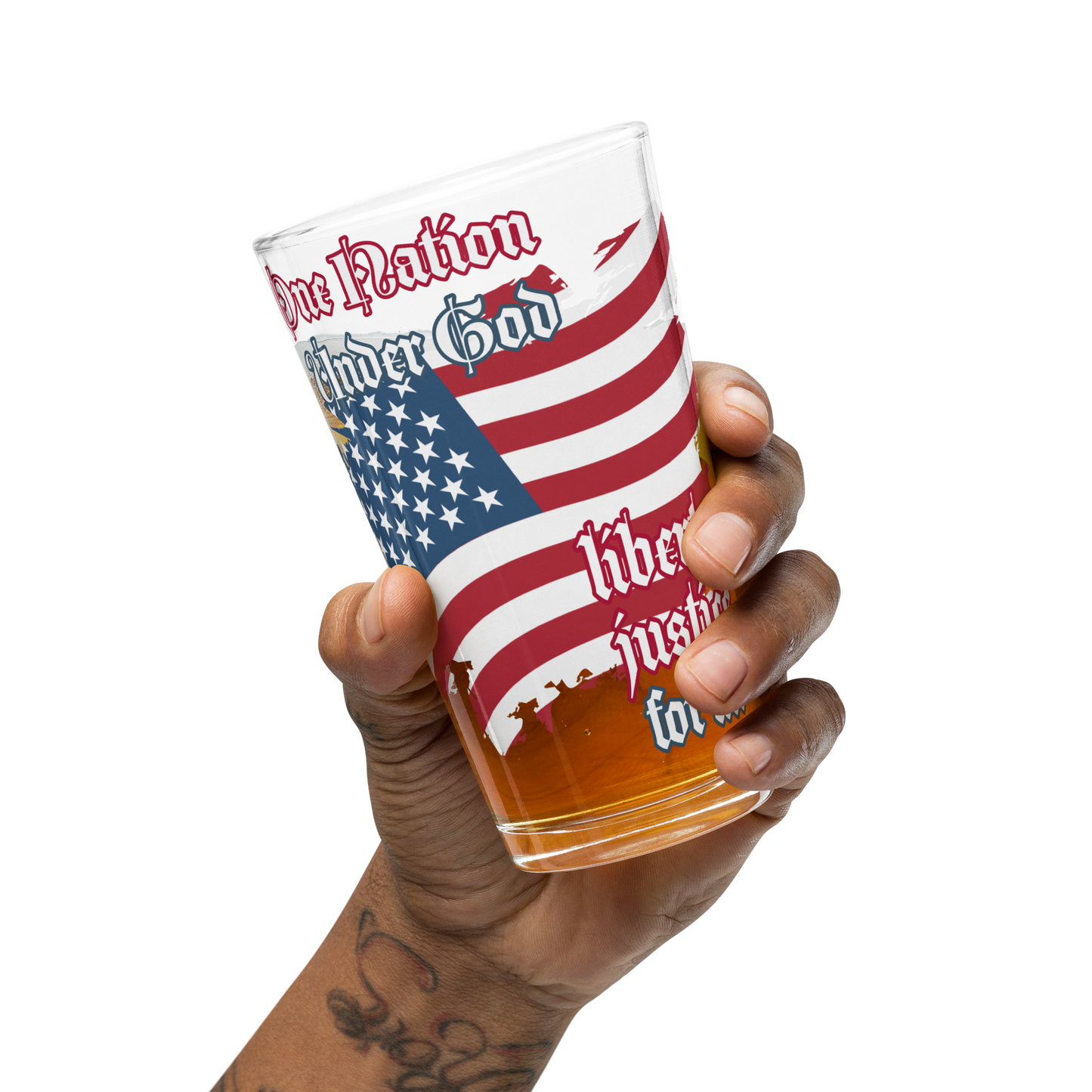 One Nation Under God USA Shaker pint glass