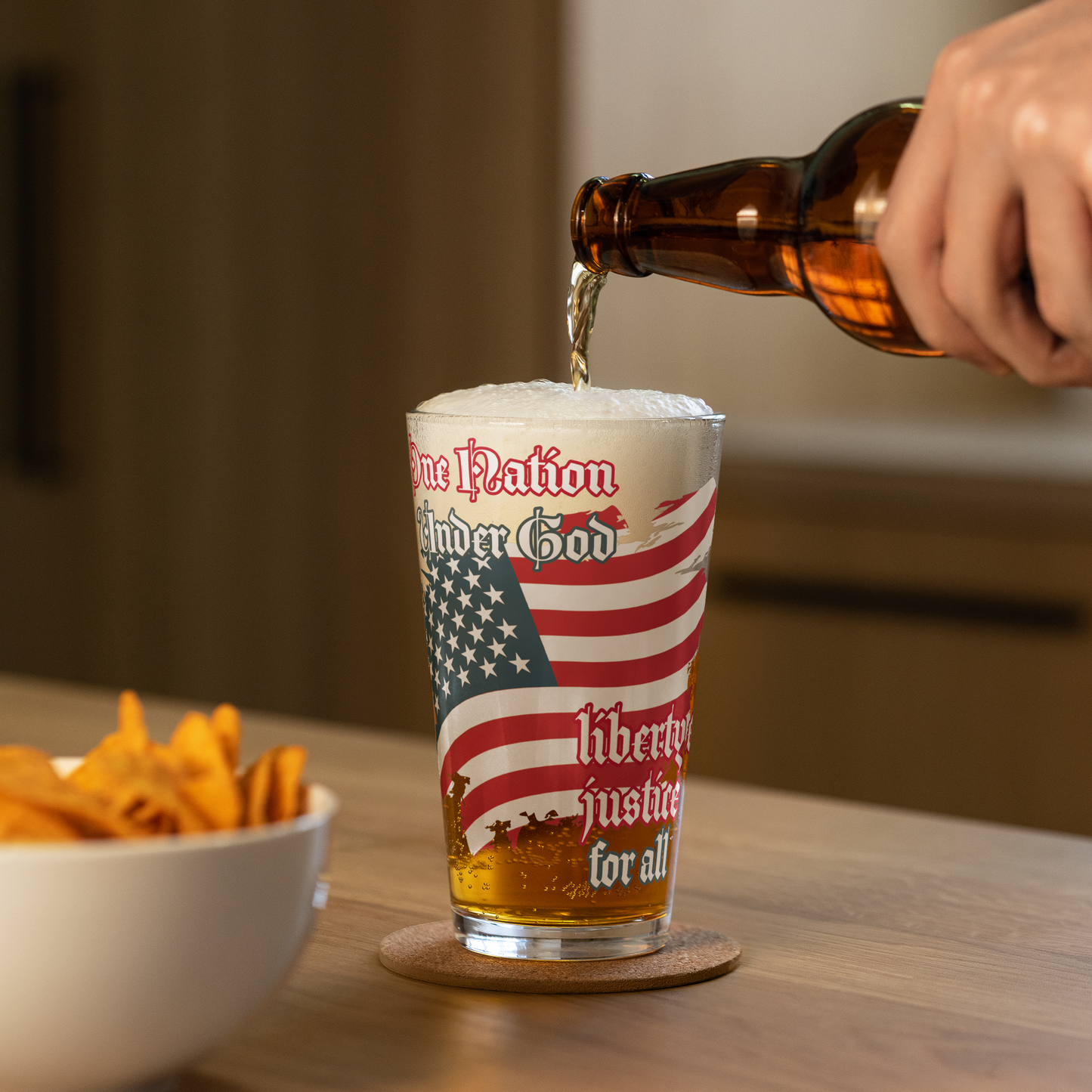 One Nation Under God USA Shaker pint glass