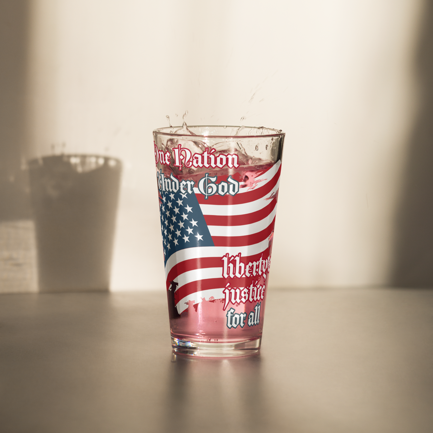 One Nation Under God USA Shaker pint glass