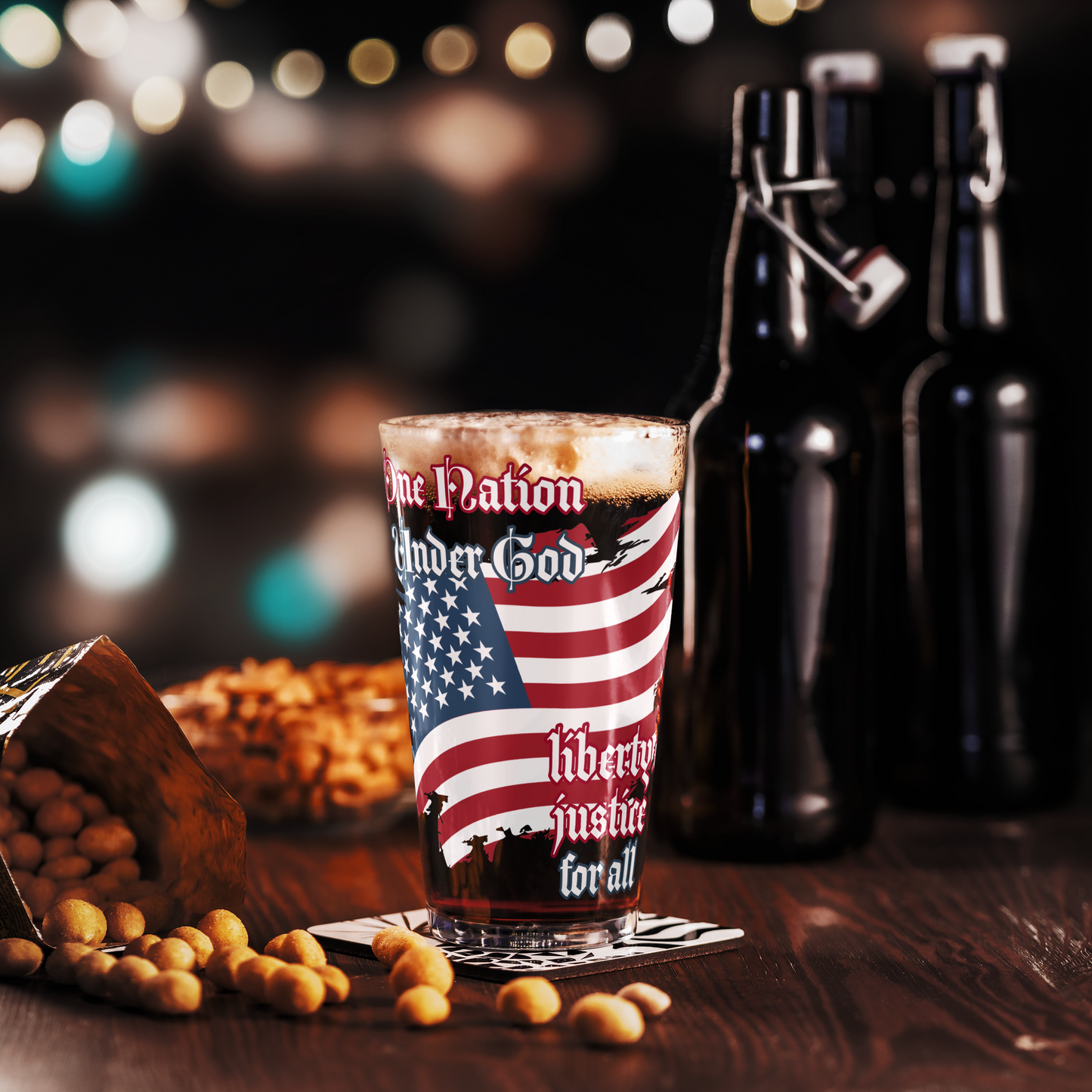 One Nation Under God USA Shaker pint glass