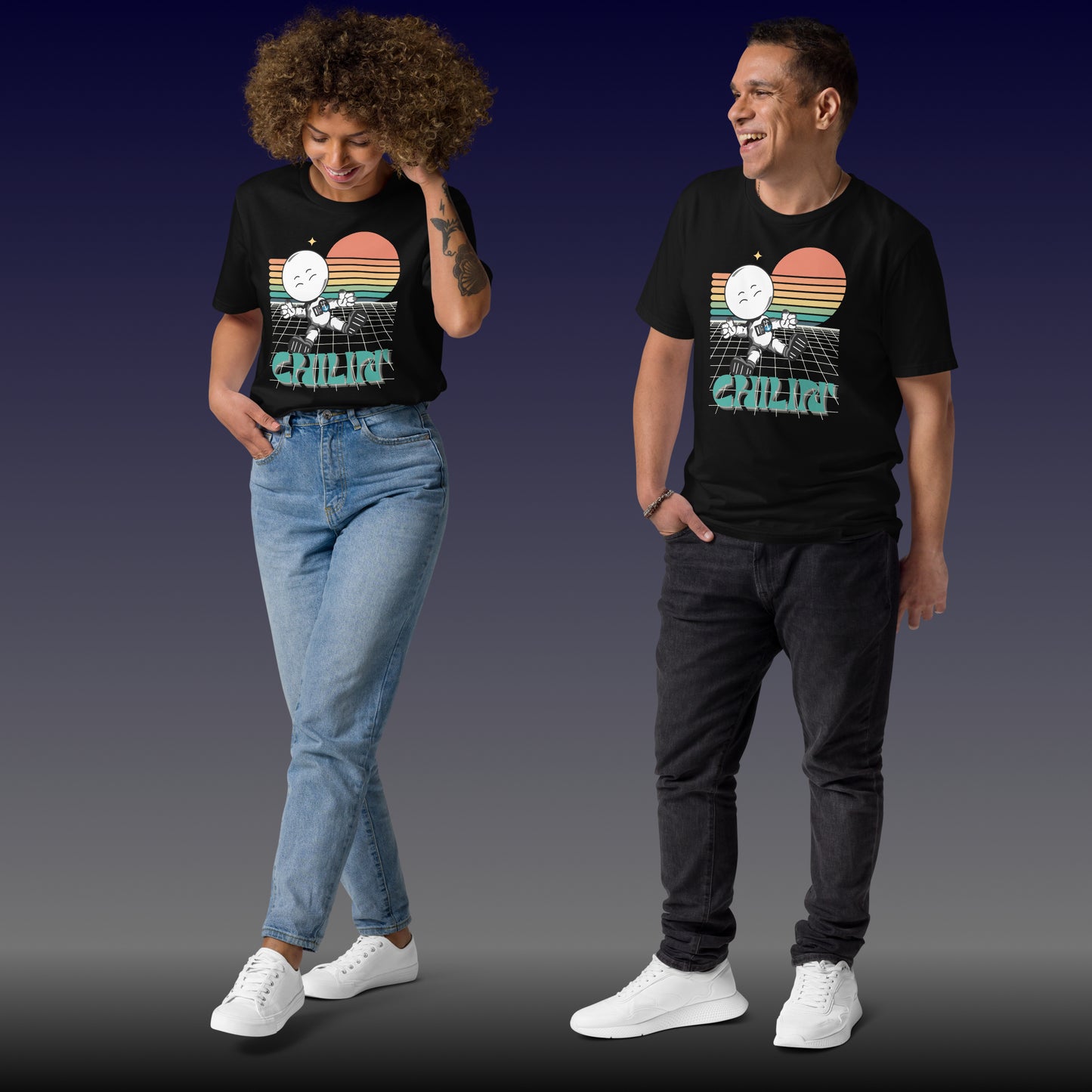 Chillin Space Cadet : Premium Unisex Crewneck T-shirt