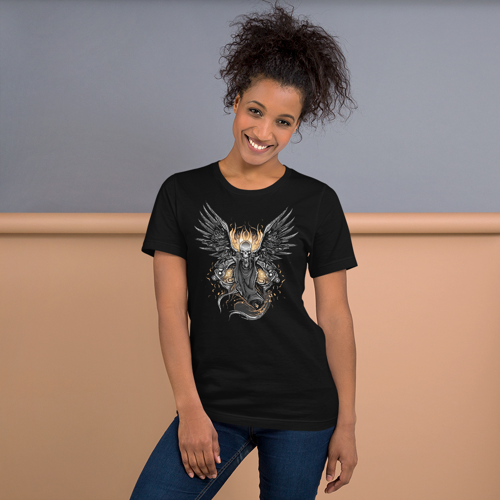 Biker Rock Style Unisex t-shirt : Winged Spirit.