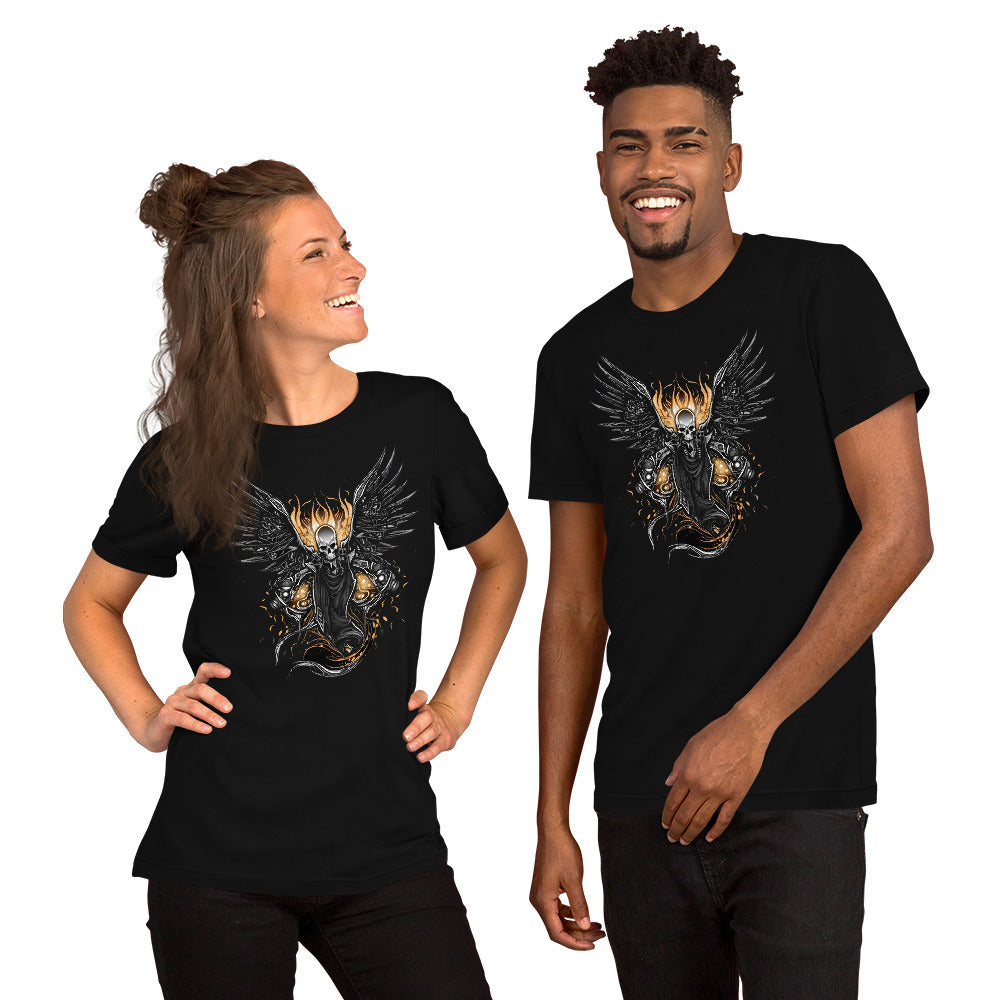 Biker Rock Style Unisex t-shirt : Winged Spirit.