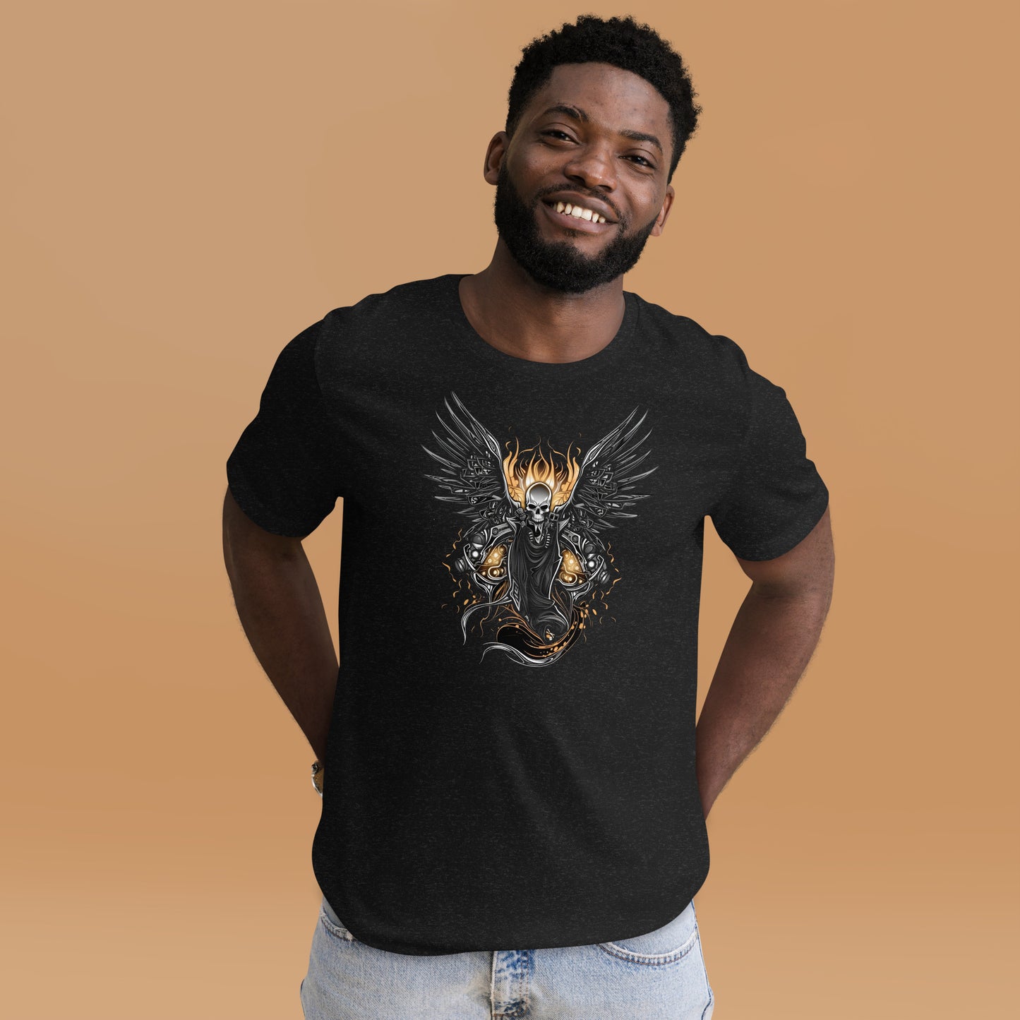 Biker Rock Style Unisex t-shirt : Winged Spirit.