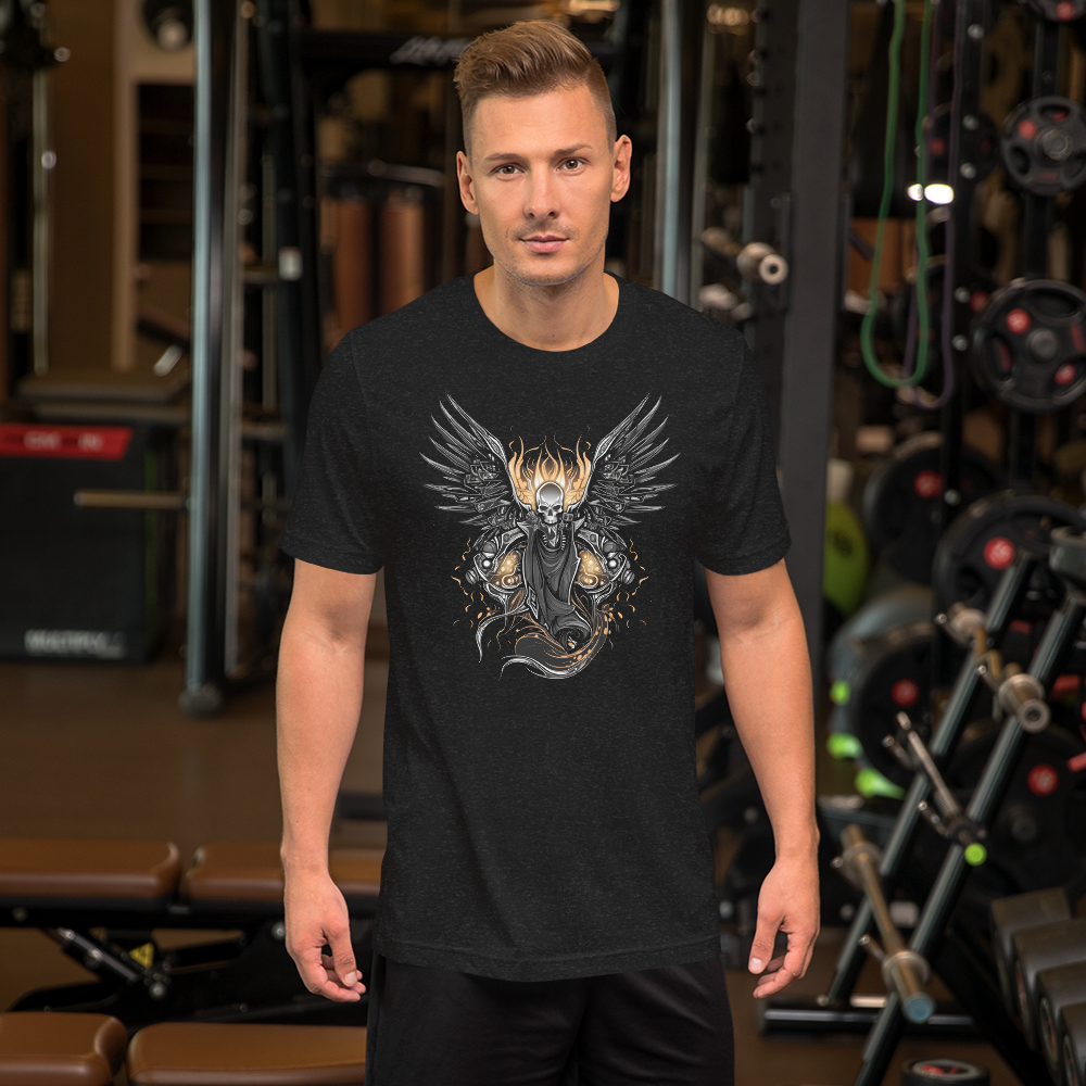 Biker Rock Style Unisex t-shirt : Winged Spirit.