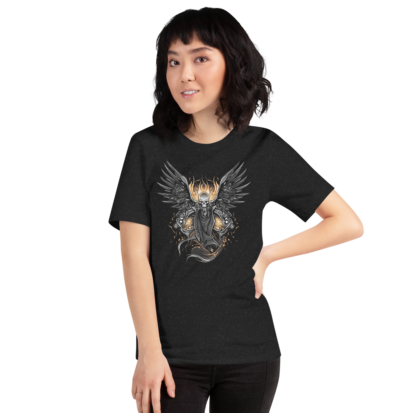 Biker Rock Style Unisex t-shirt : Winged Spirit.