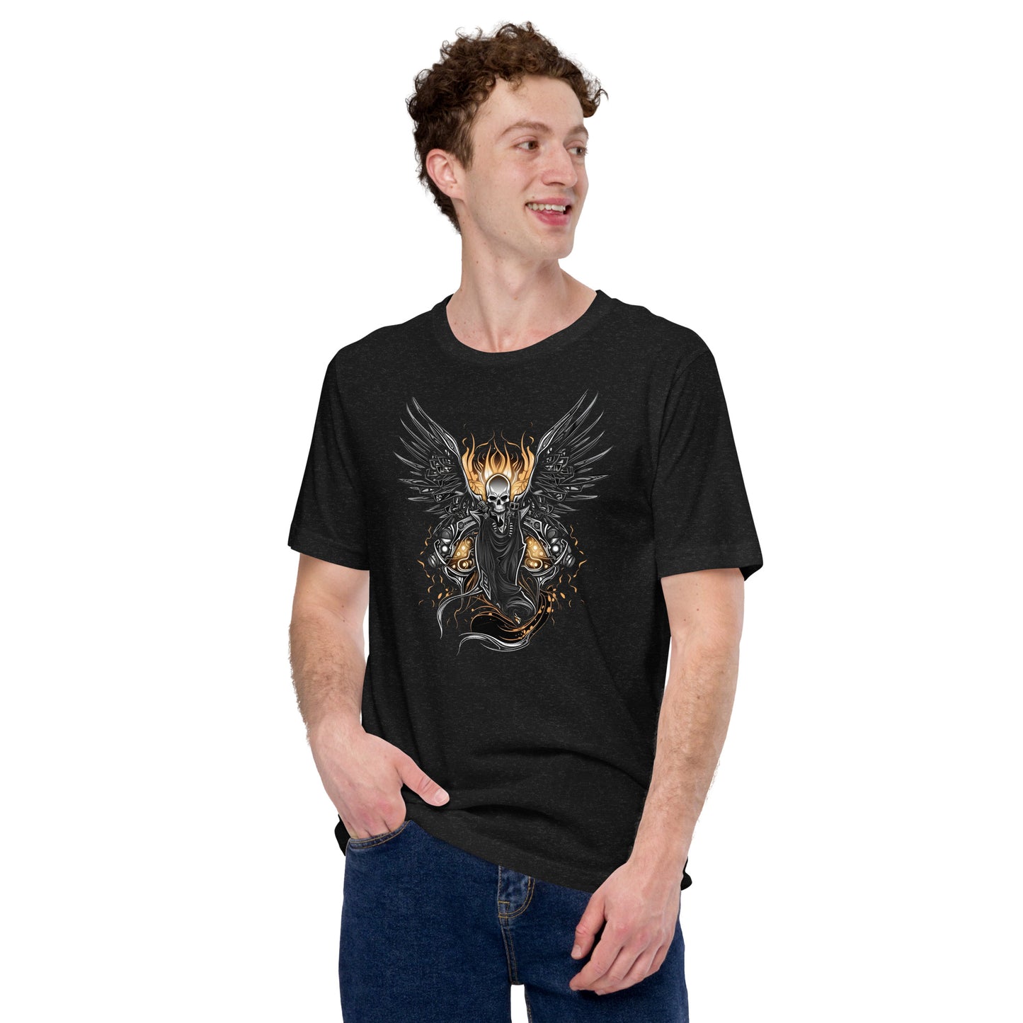 Biker Rock Style Unisex t-shirt : Winged Spirit.