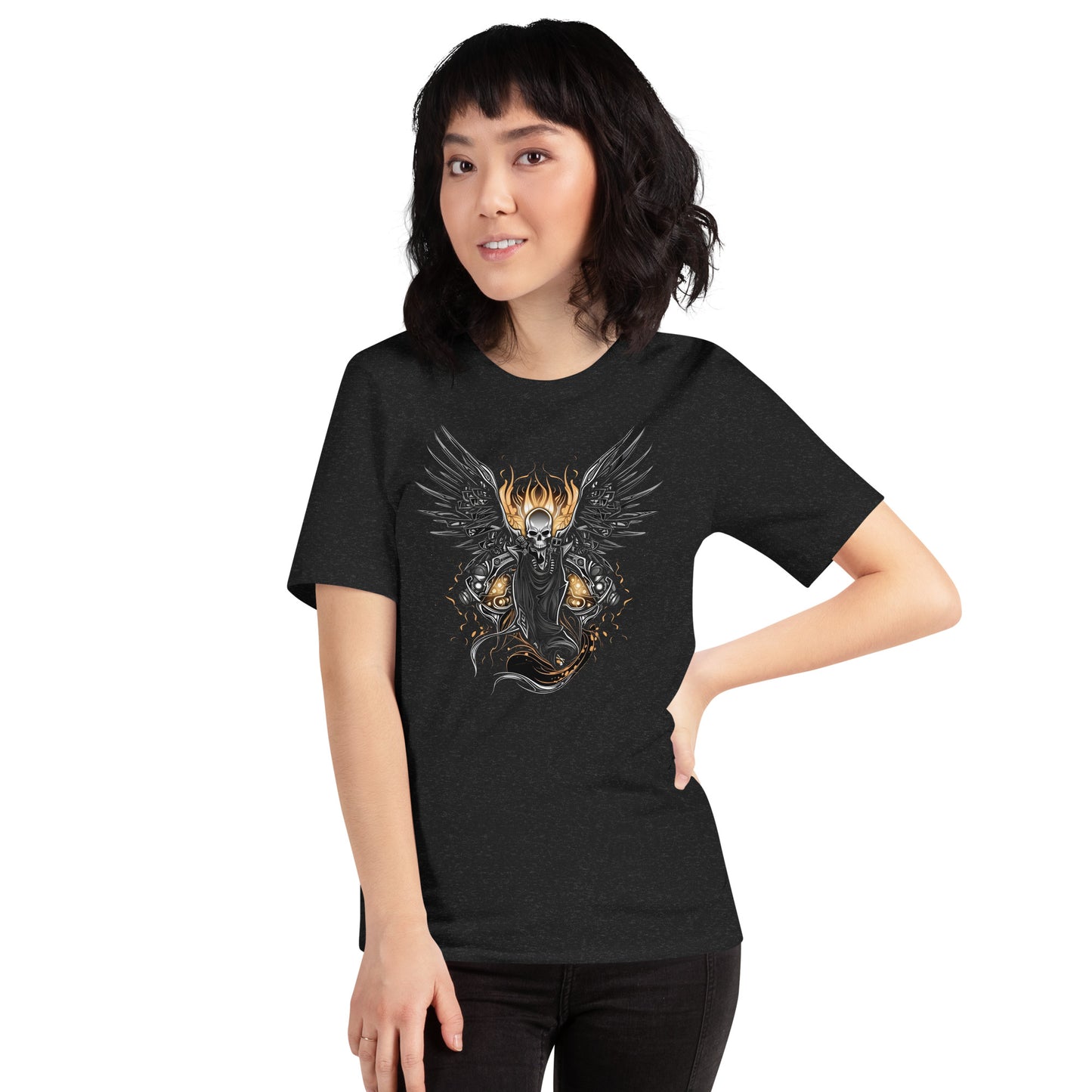 Biker Rock Style Unisex t-shirt : Winged Spirit.