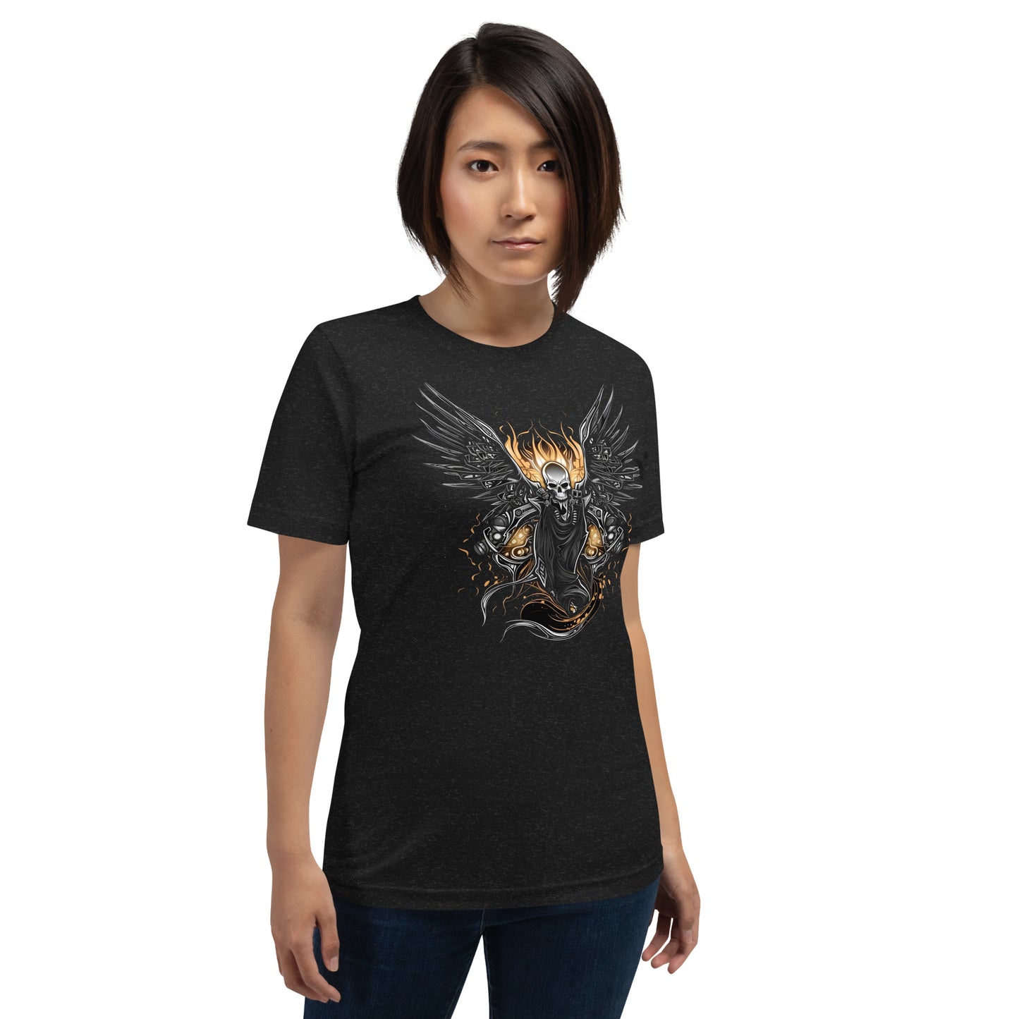 Biker Rock Style Unisex t-shirt : Winged Spirit.