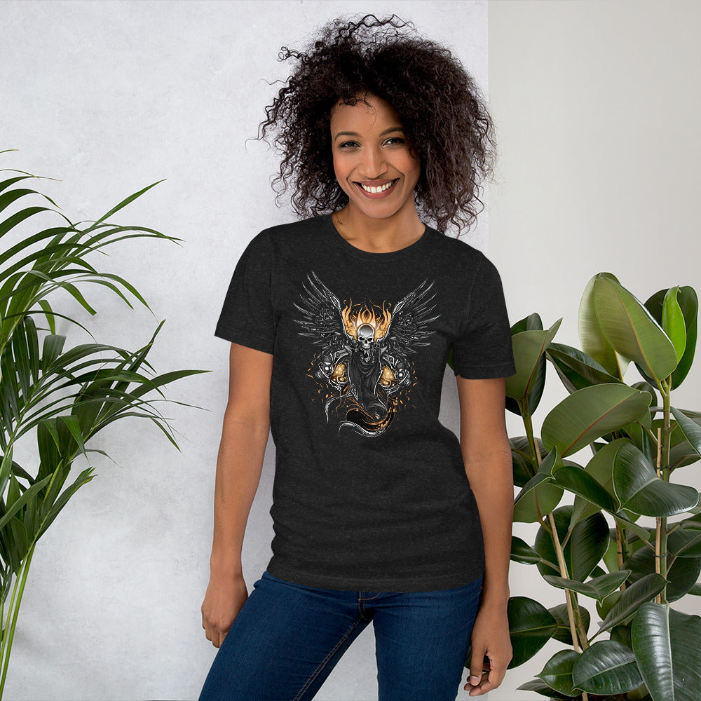 Biker Rock Style Unisex t-shirt : Winged Spirit.