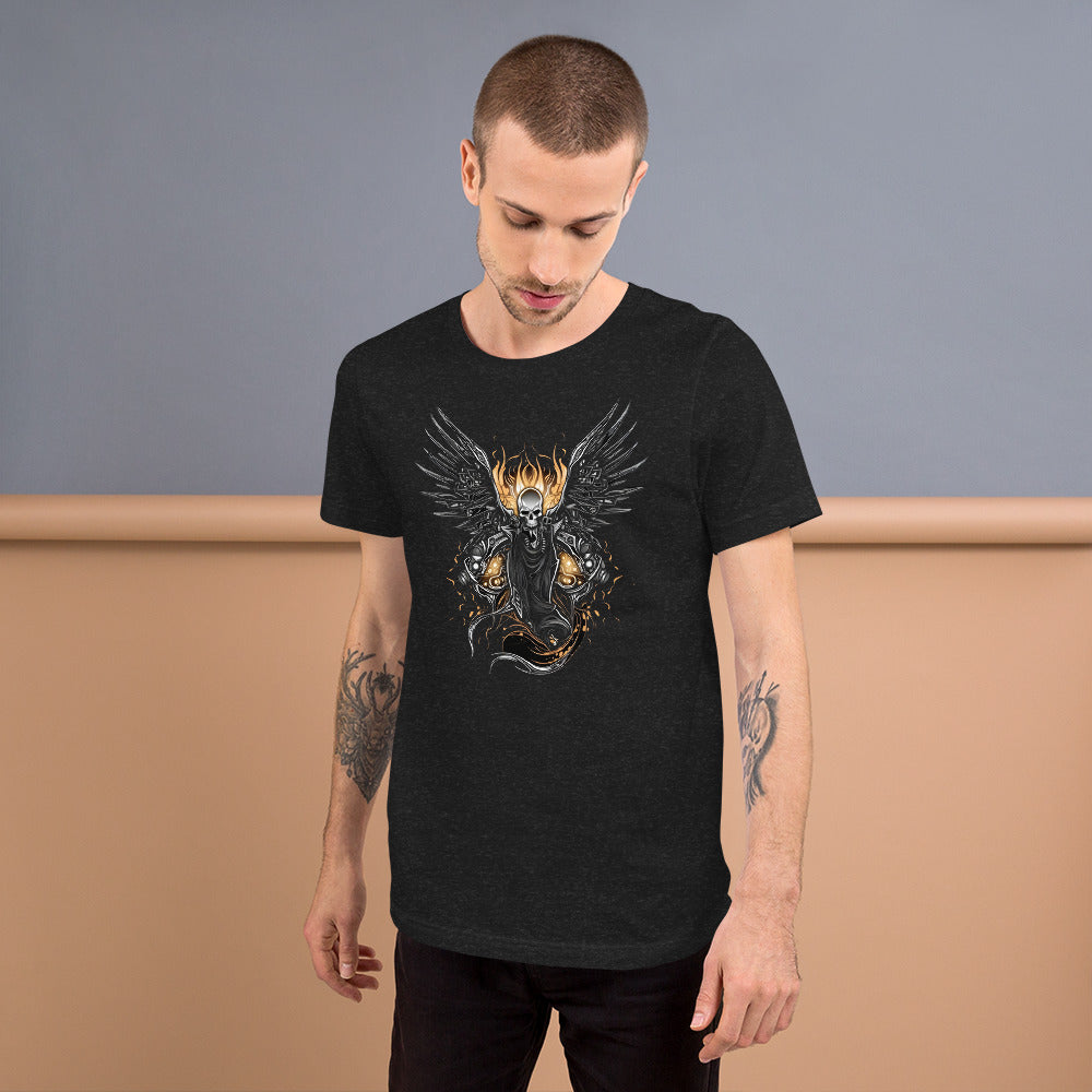 Biker Rock Style Unisex t-shirt : Winged Spirit.