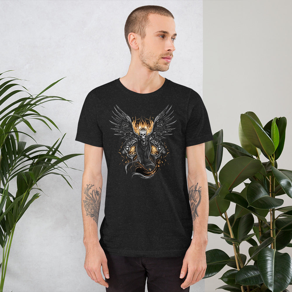 Biker Rock Style Unisex t-shirt : Winged Spirit.