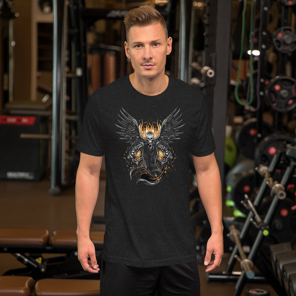 Biker Rock Style Unisex t-shirt : Winged Spirit.