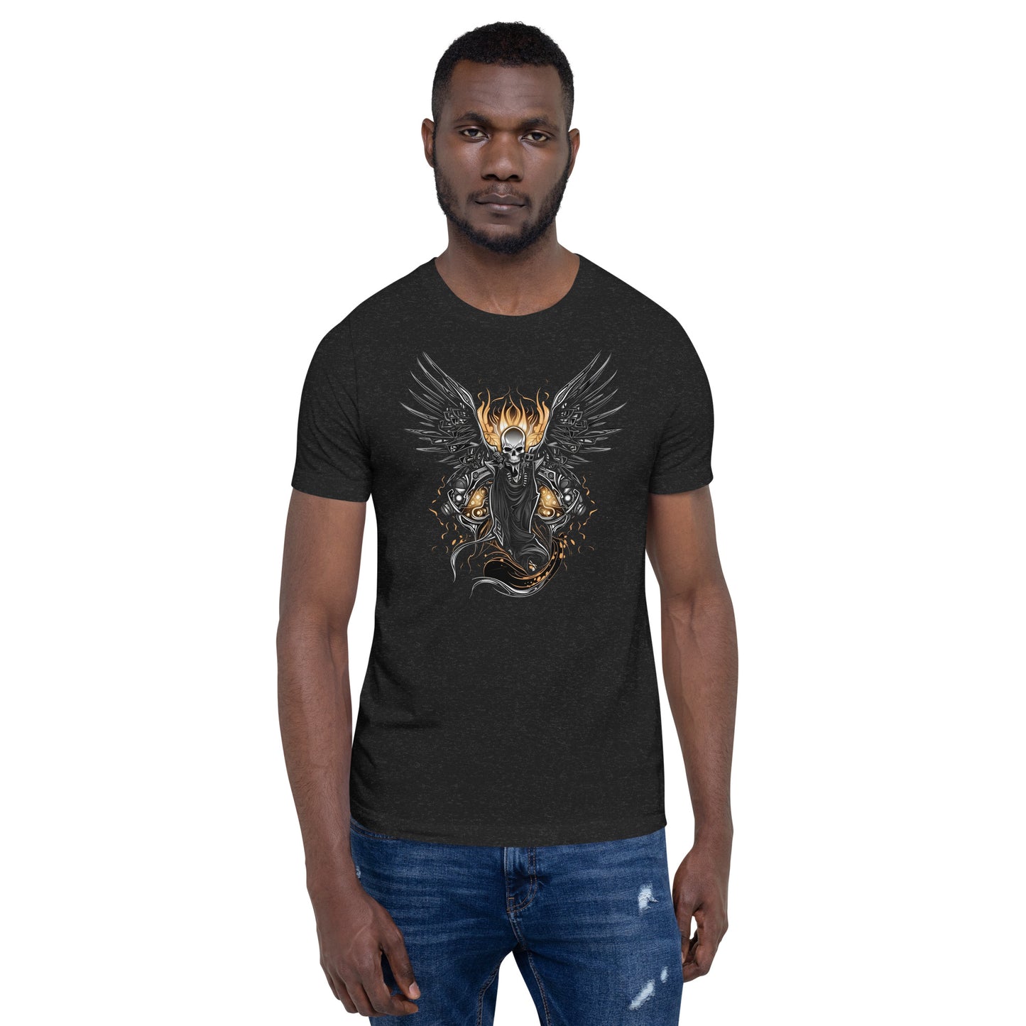 Biker Rock Style Unisex t-shirt : Winged Spirit.