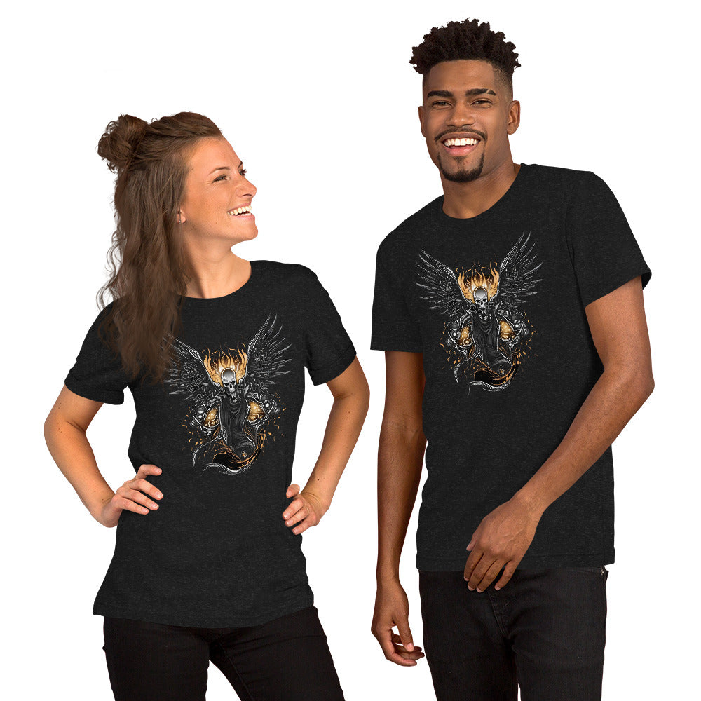 Biker Rock Style Unisex t-shirt : Winged Spirit.