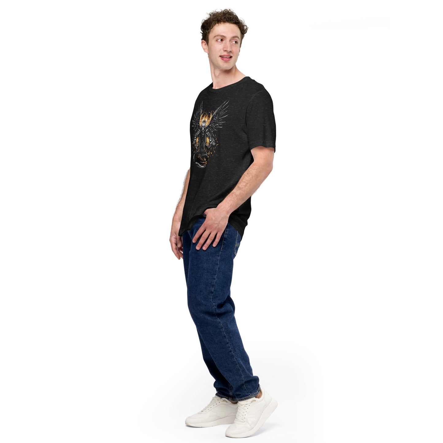 Biker Rock Style Unisex t-shirt : Winged Spirit.