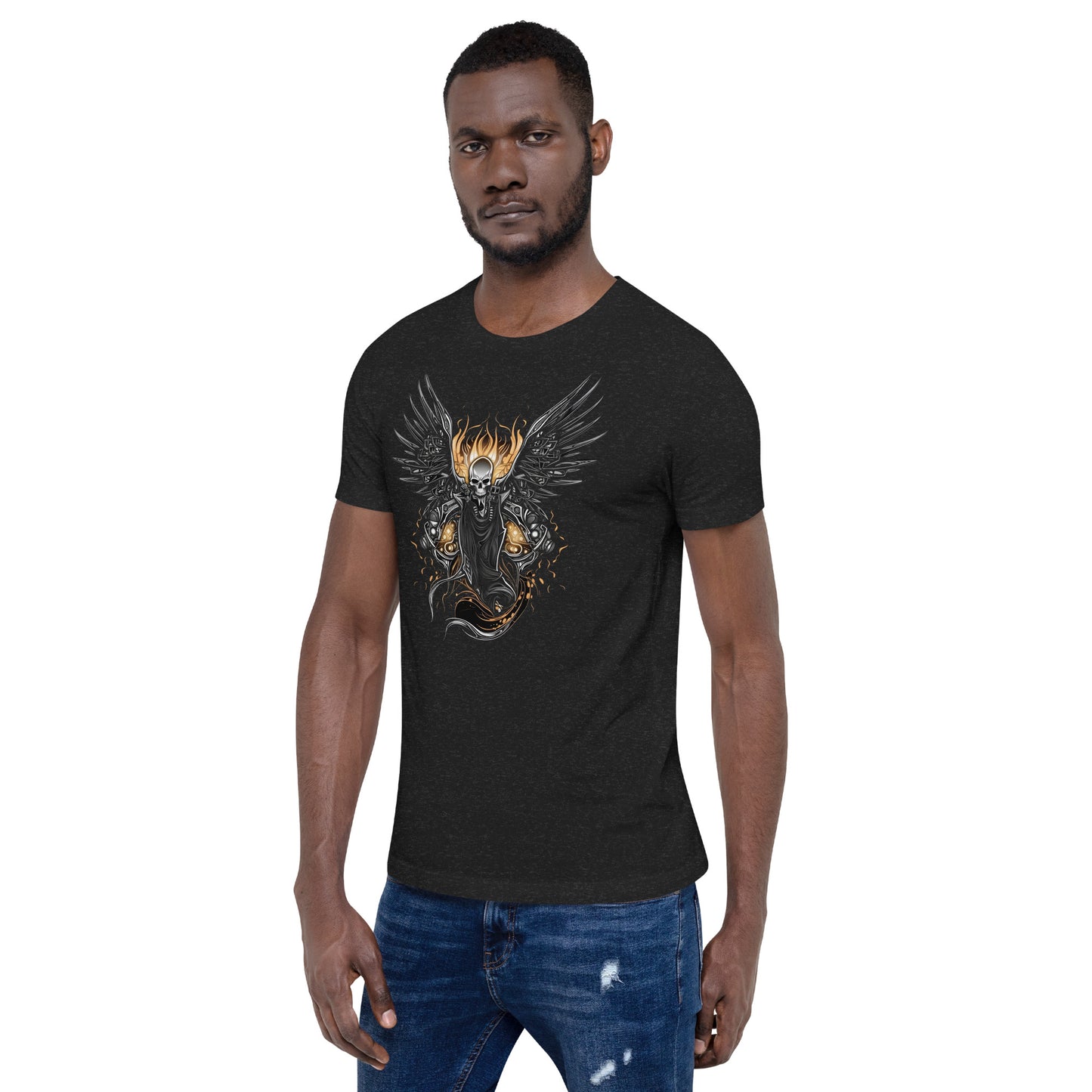 Biker Rock Style Unisex t-shirt : Winged Spirit.