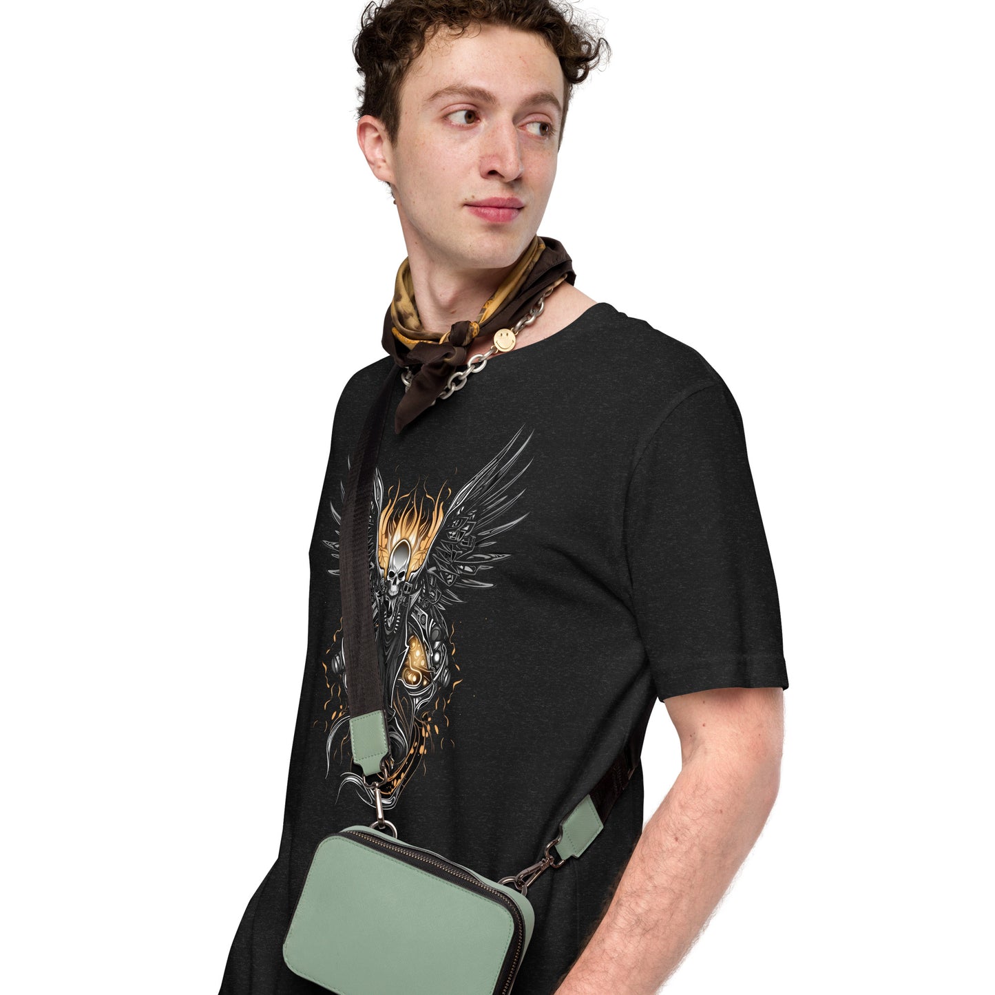 Biker Rock Style Unisex t-shirt : Winged Spirit.