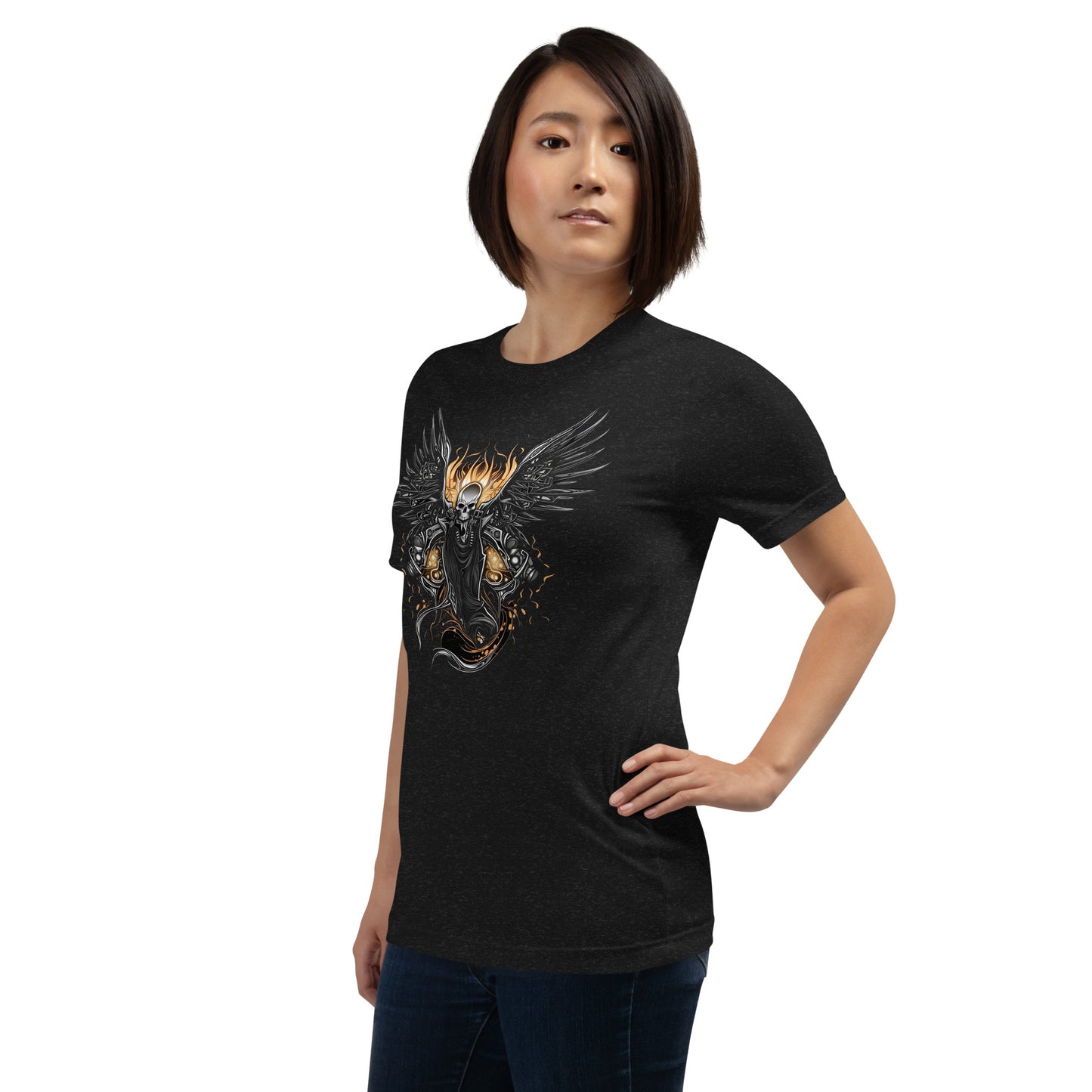 Biker Rock Style Unisex t-shirt : Winged Spirit.