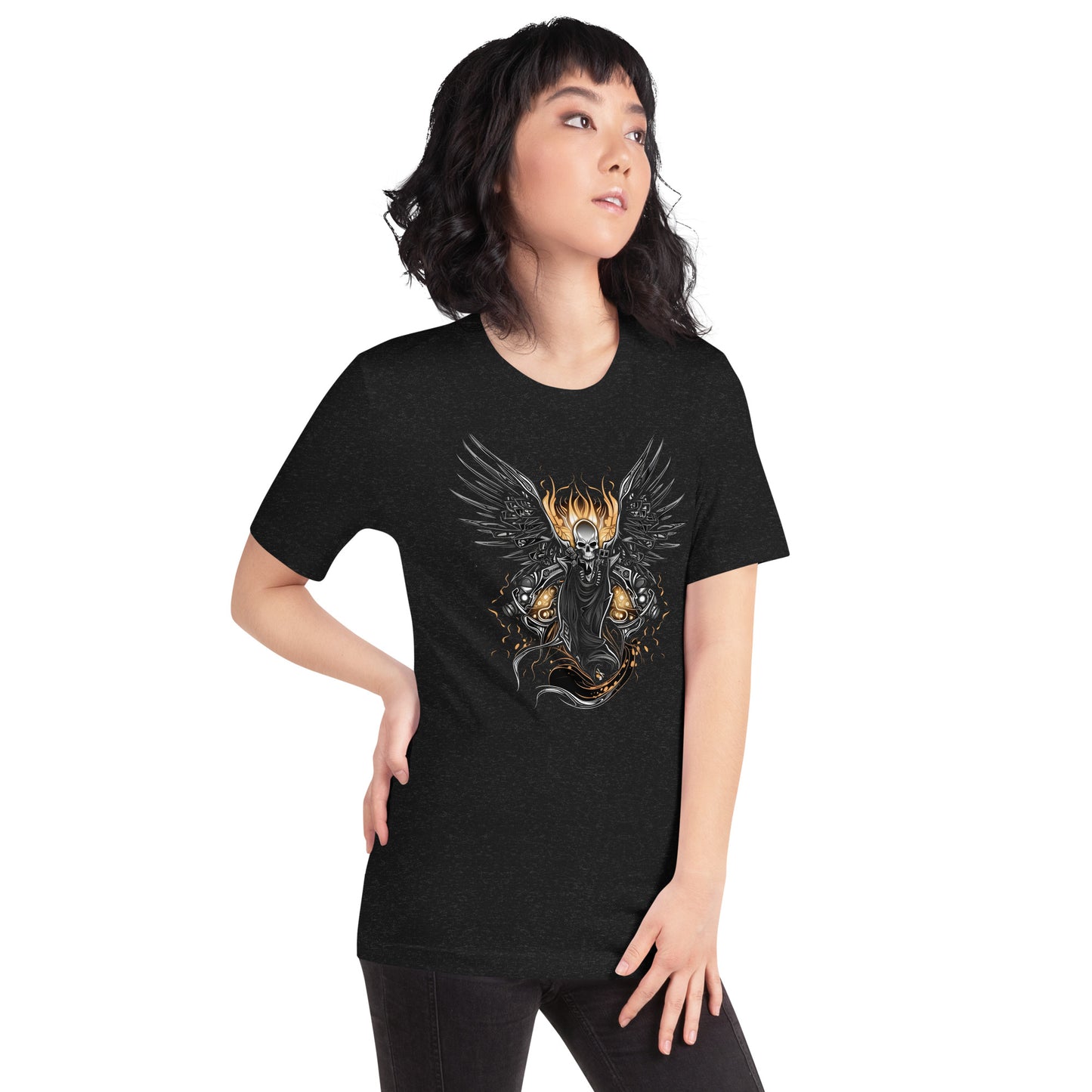 Biker Rock Style Unisex t-shirt : Winged Spirit.