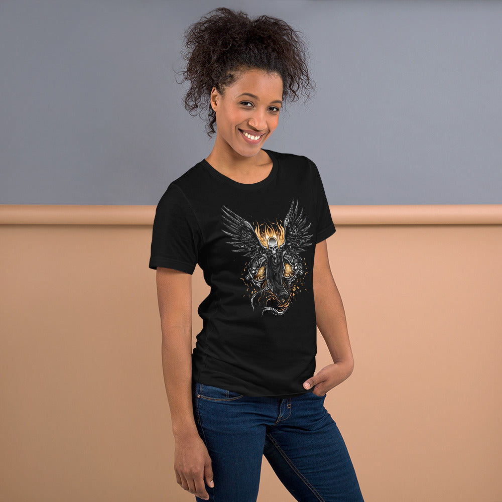 Biker Rock Style Unisex t-shirt : Winged Spirit.